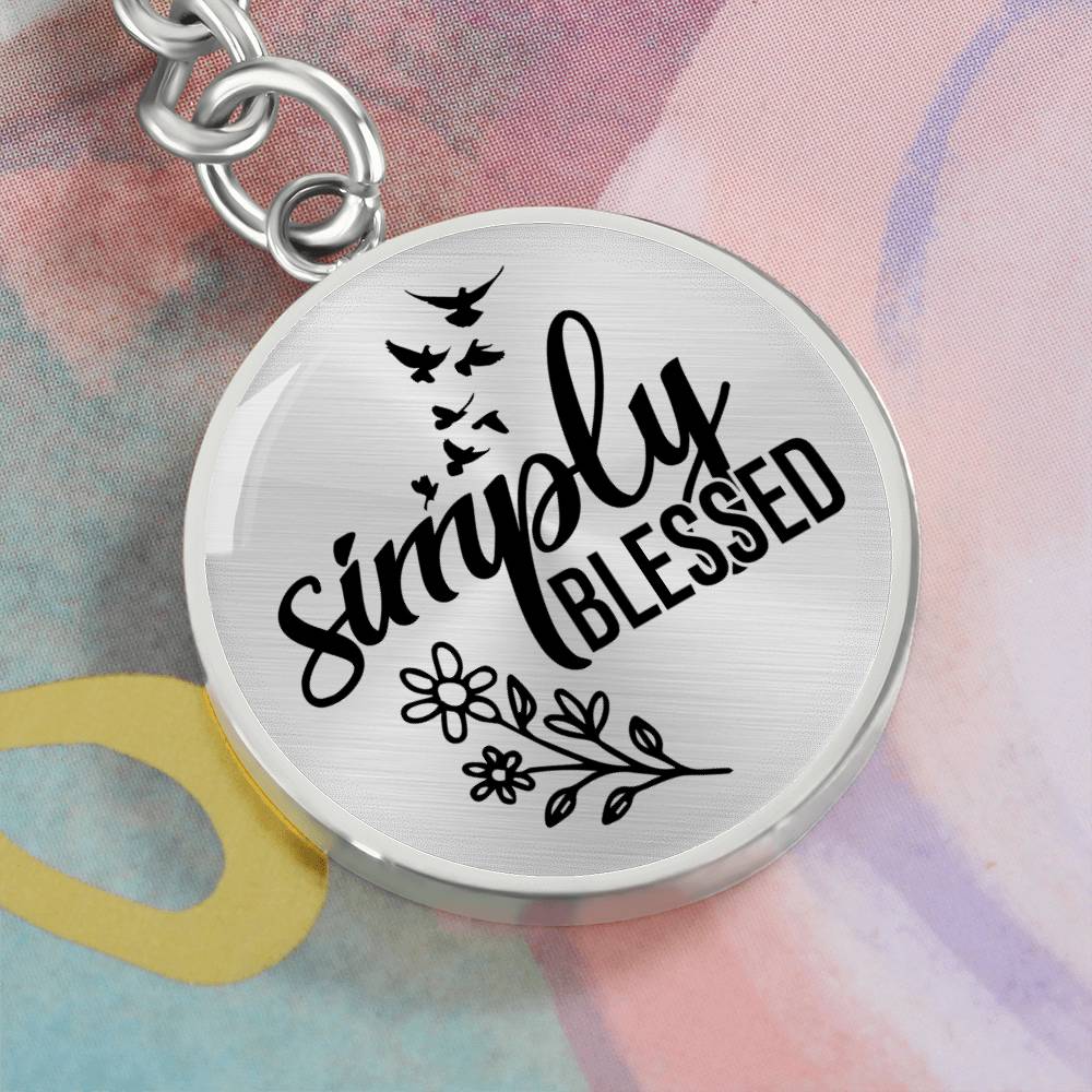 Simple Blessed Daily Reminder Keychain - Black Engraving: No Jesus Passion Apparel