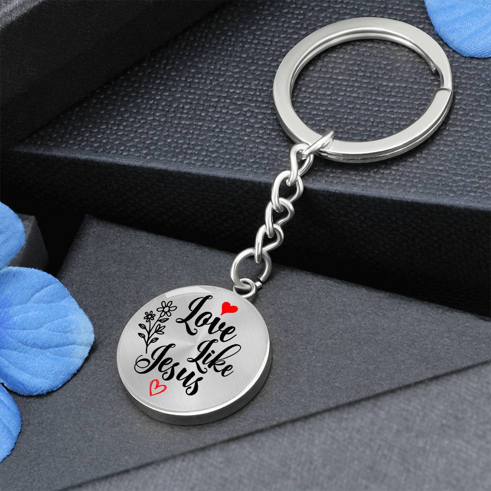 Love Like Jesus Inspirational Keychain Engraving: No Jesus Passion Apparel