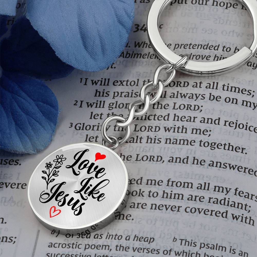 Love Like Jesus Inspirational Keychain Engraving: No Jesus Passion Apparel