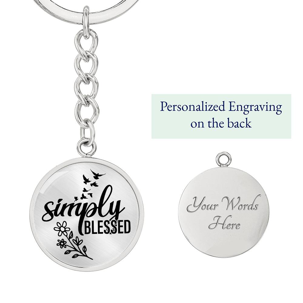 Simple Blessed Daily Reminder Keychain - Black Engraving: Yes Jesus Passion Apparel