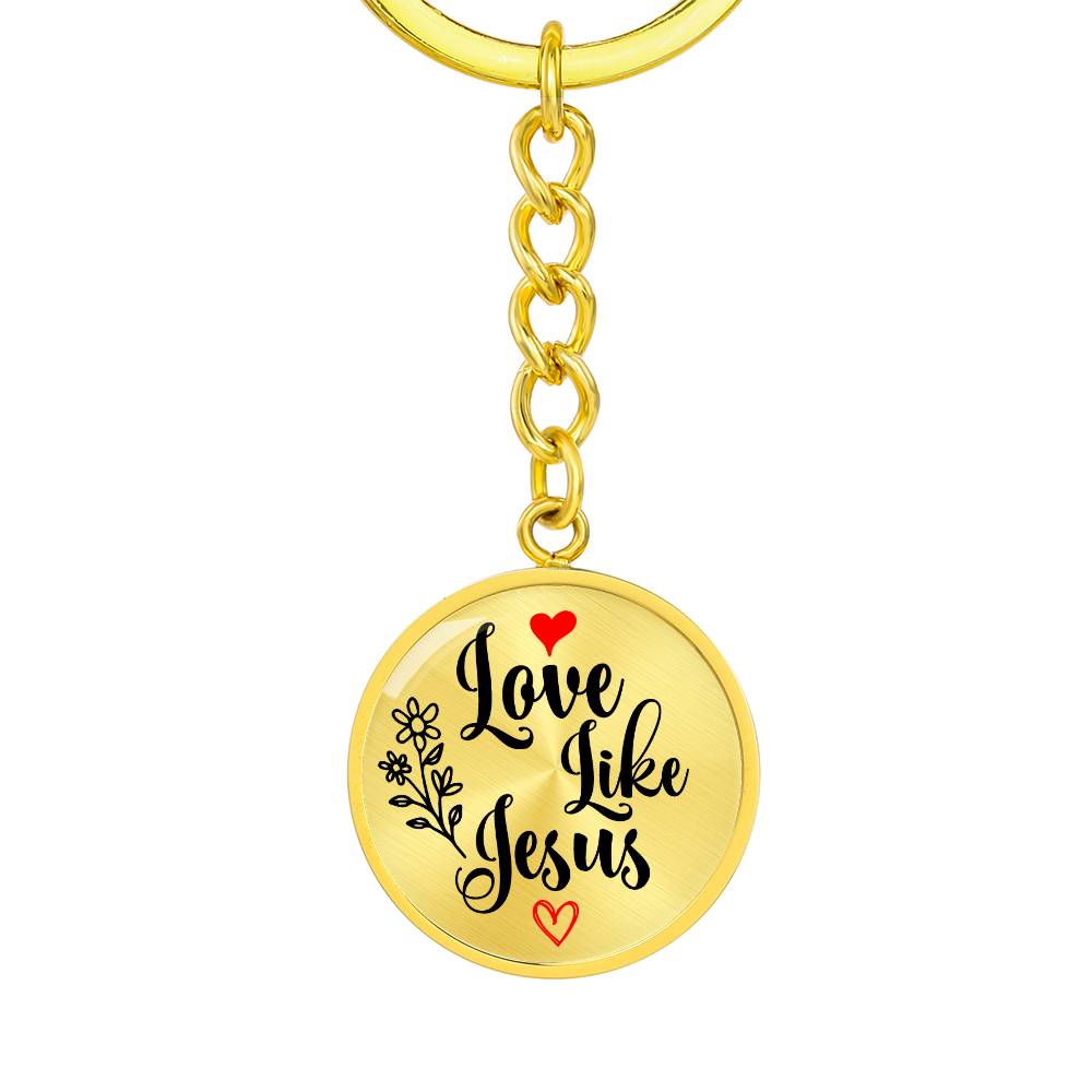 Love Like Jesus Inspirational Keychain Engraving: No Jesus Passion Apparel