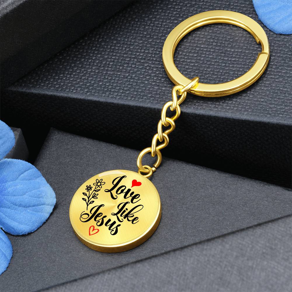 Love Like Jesus Inspirational Keychain Engraving: No Jesus Passion Apparel