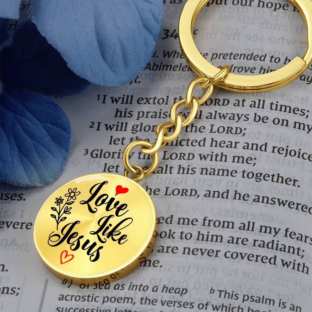 Love Like Jesus Inspirational Keychain Engraving: No Jesus Passion Apparel