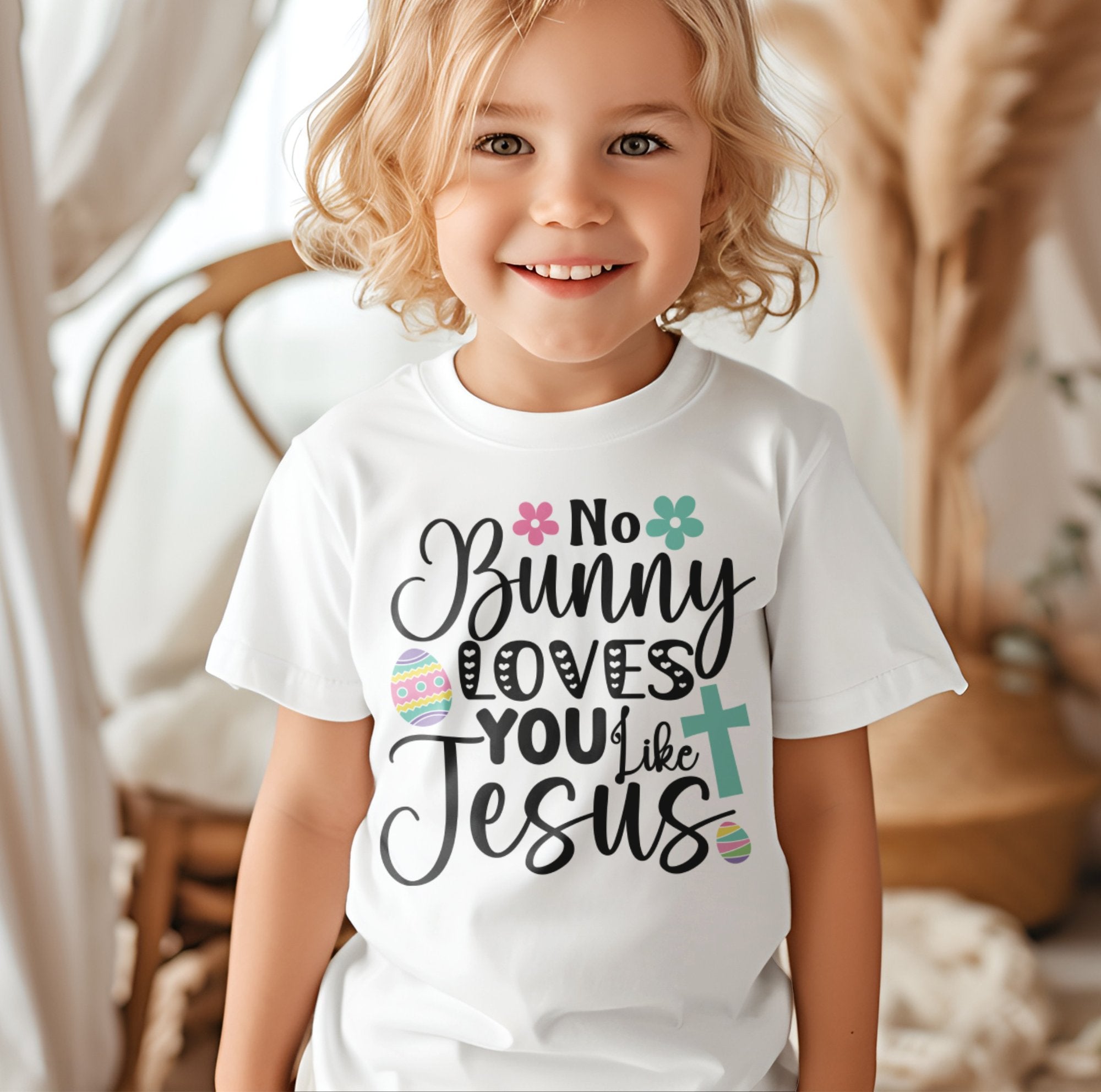 No Bunny Loves You Like Jesus Toddler Short Sleeve Tee Size: 5/6T Color: Heather Jesus Passion Apparel