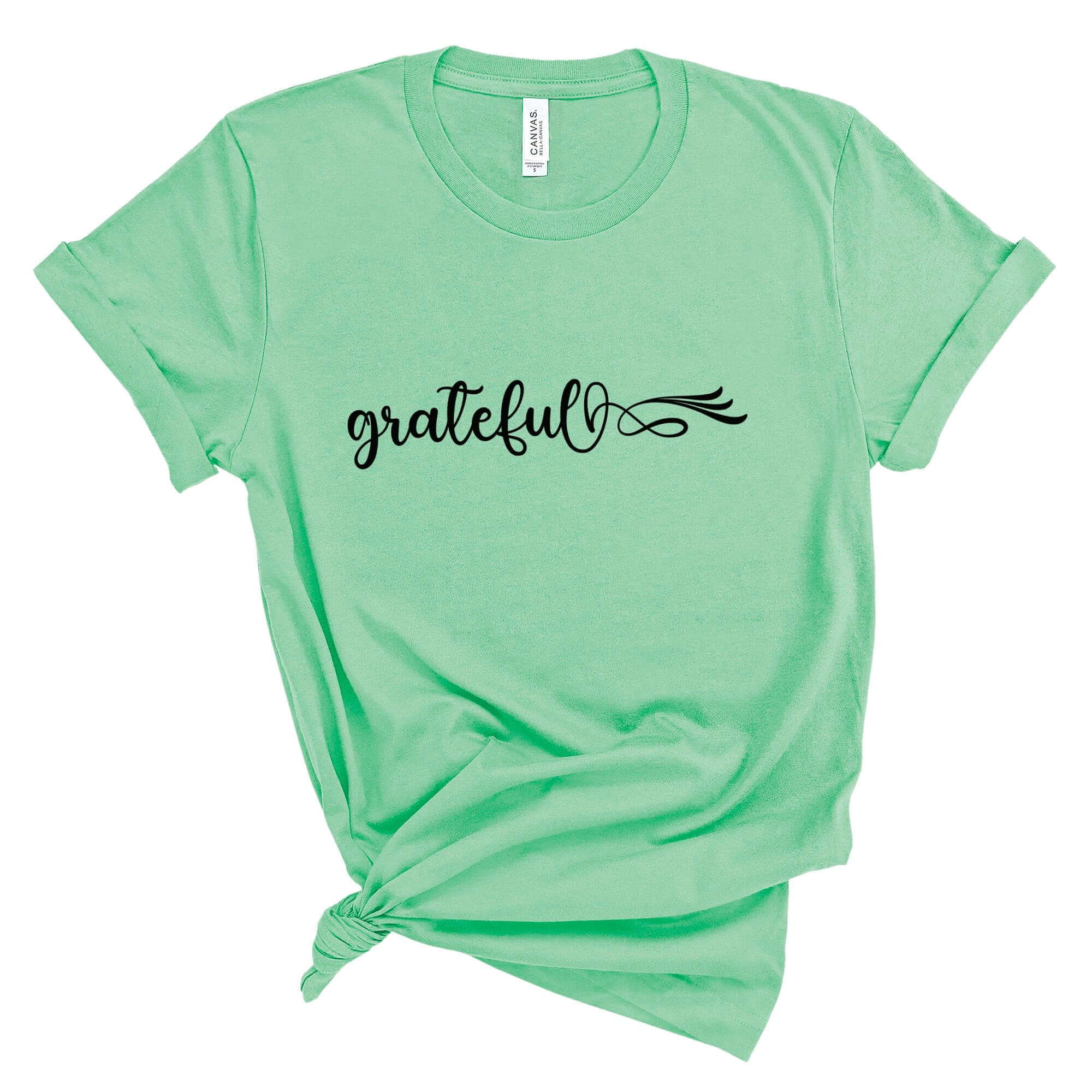 Grateful Women's Short Sleeve Tee Size: XS Color: Athletic Heather Jesus Passion Apparel