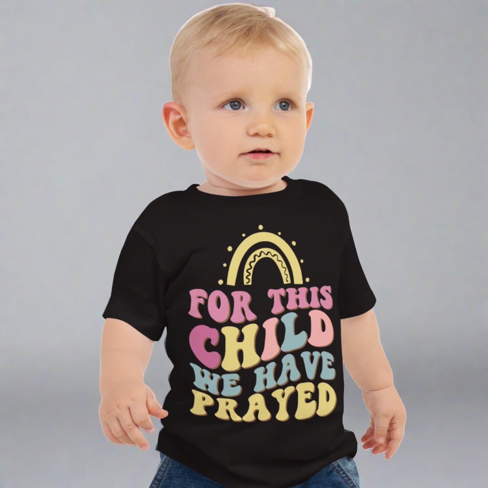 For This Child We Have Prayed Toddler Jersey Short Sleeve Tee
