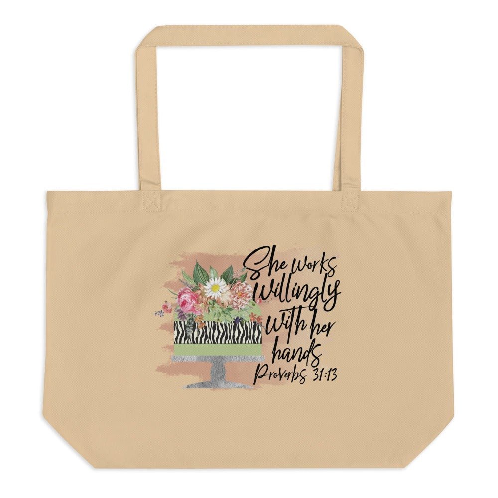 Baker - She Works Willingly Relaxed T-Shirt - Matching Tote Available - Jesus Passion Apparel