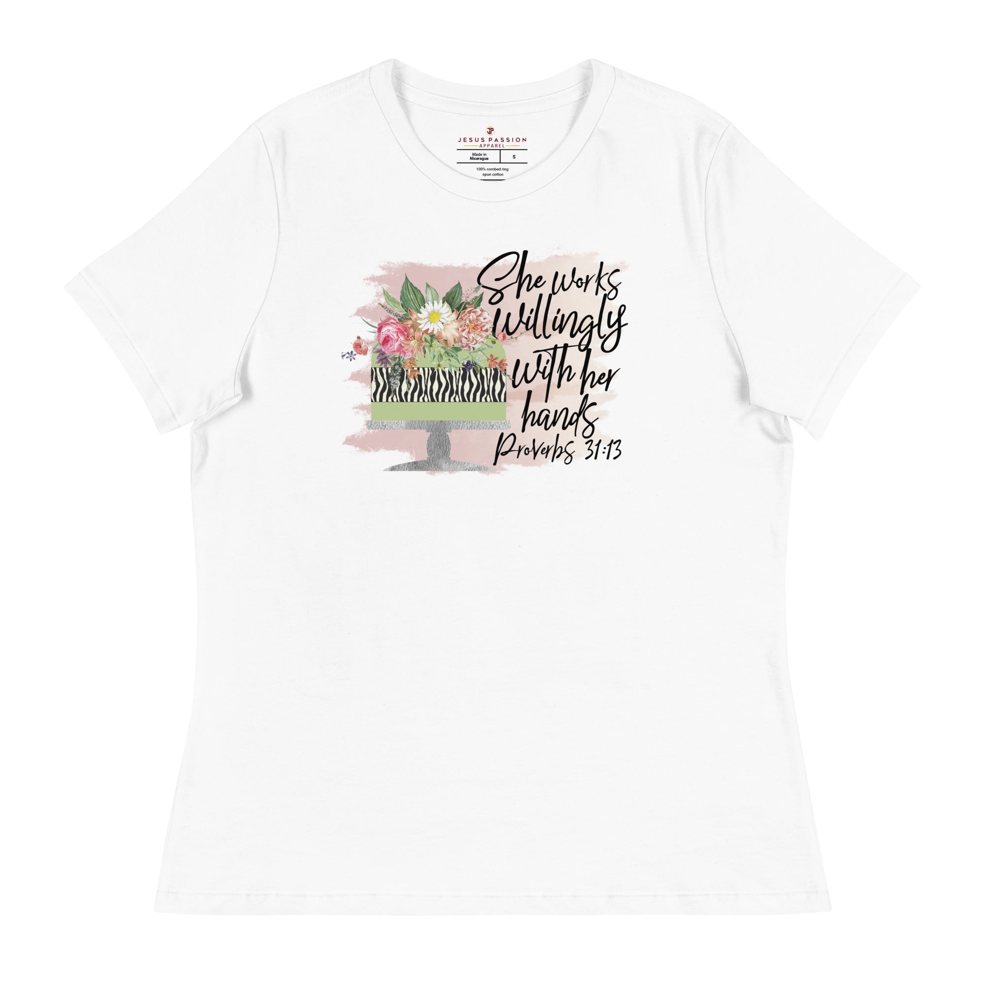 Baker - She Works Willingly Relaxed T-Shirt - Matching Tote Available - Jesus Passion Apparel