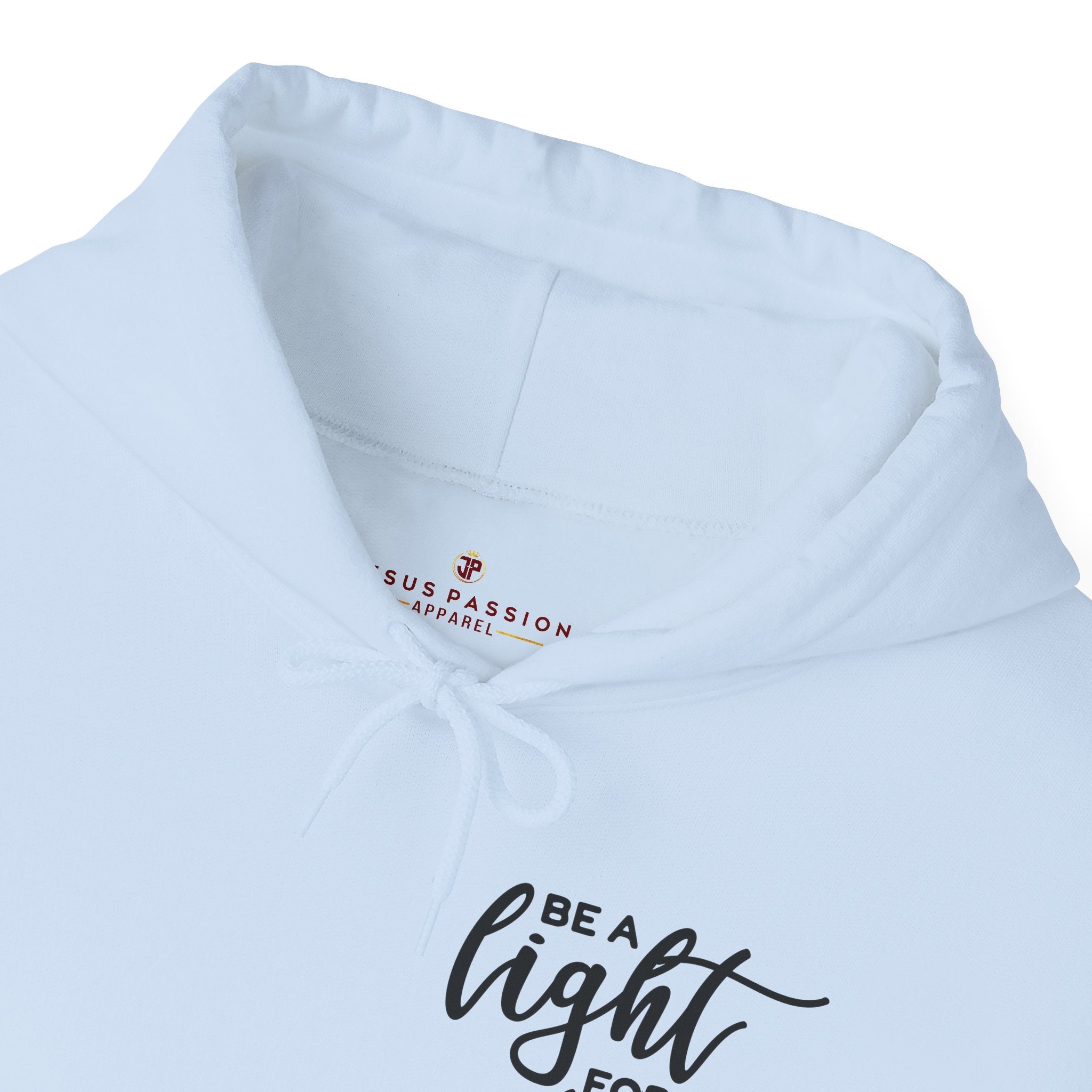 Be a Light for All to See Lighthouse Unisex - Fit Hoodie - White / Light Blue - Jesus Passion Apparel