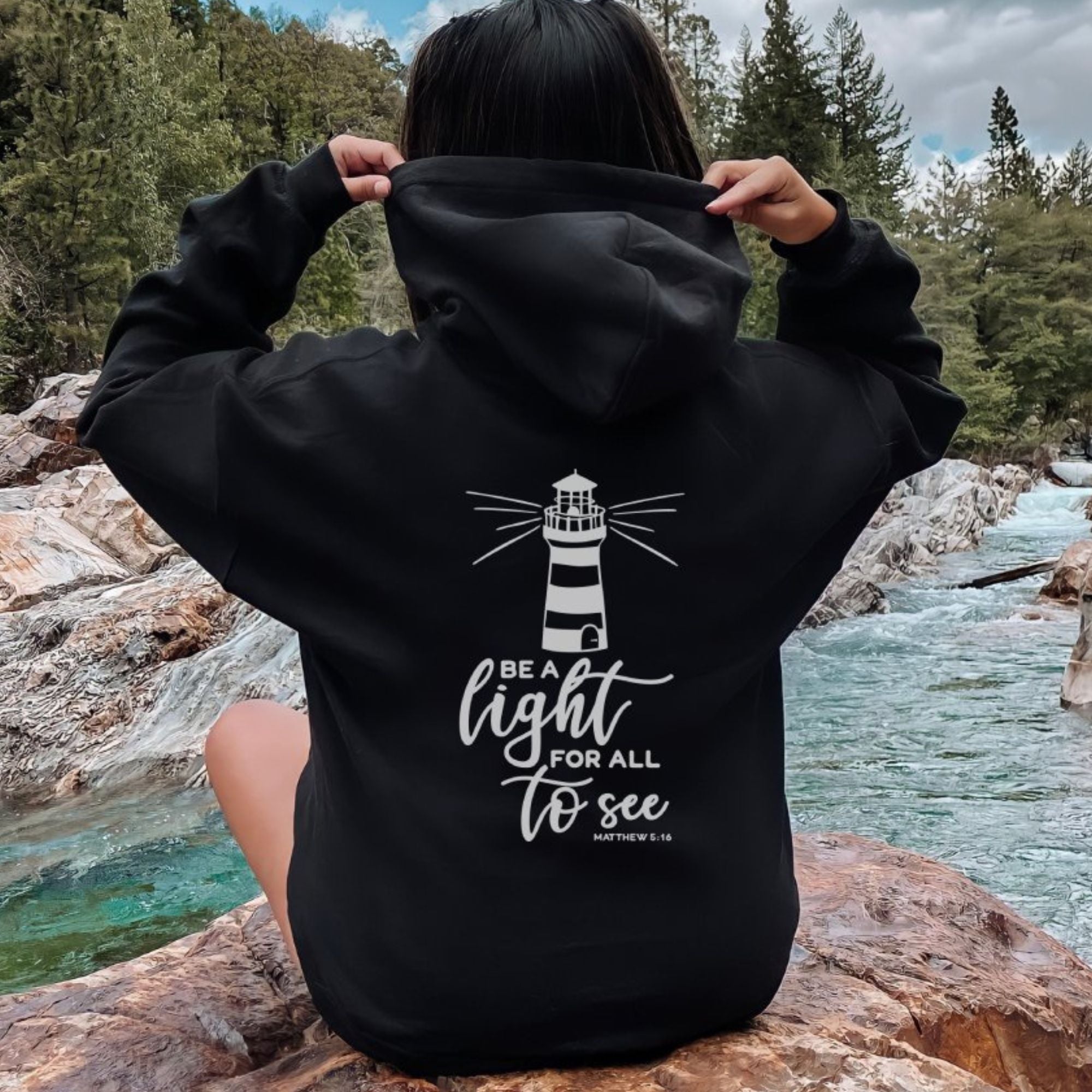 Be a Light for All to See Lighthouse White Unisex - Fit Hoodie - Jesus Passion Apparel