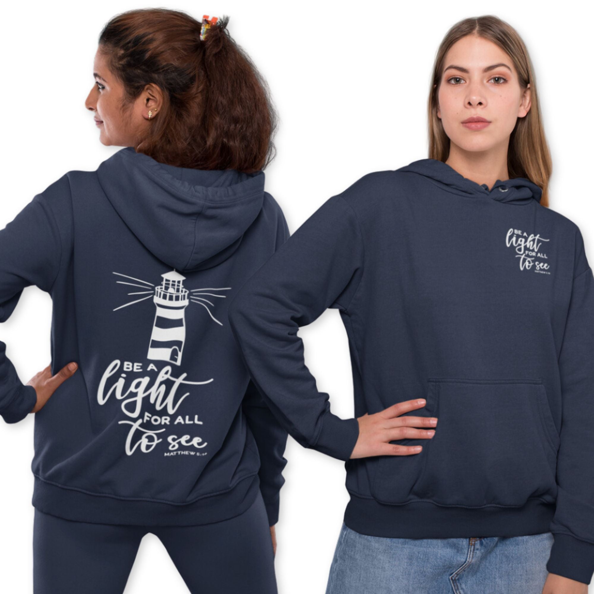 Be a Light for All to See Lighthouse White Unisex - Fit Hoodie - Jesus Passion Apparel