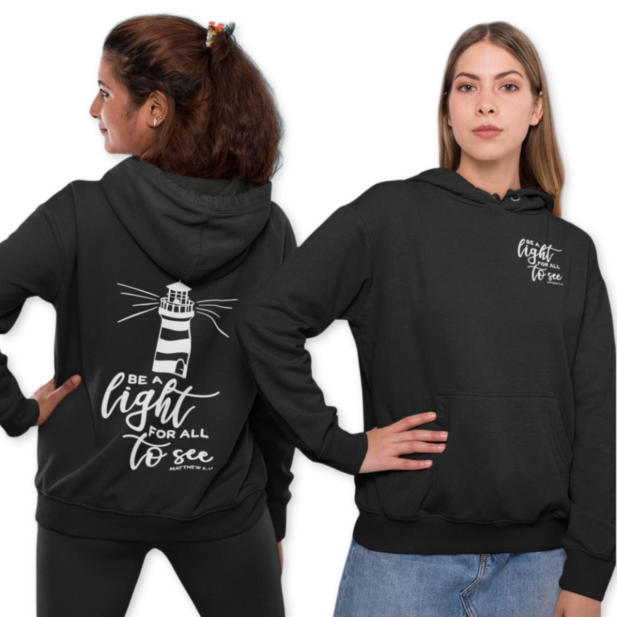 Be a Light for All to See Lighthouse White Unisex - Fit Hoodie - Jesus Passion Apparel