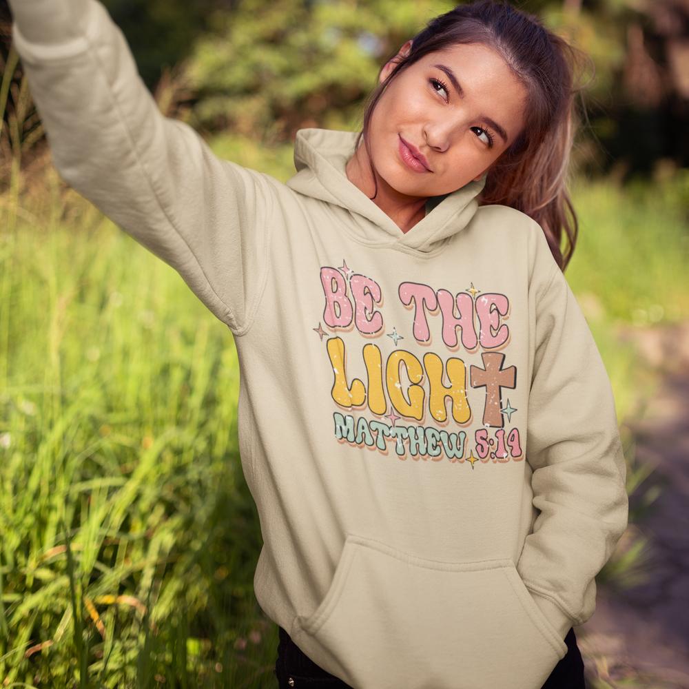 Be the Light Matthew 5:14 Retro - Inspired Unisex - Fit Hoodie - Jesus Passion Apparel