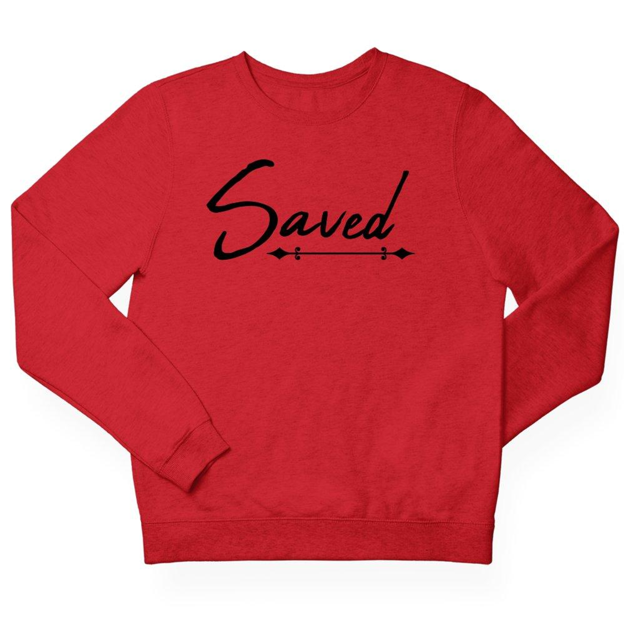 Saved Men's Fleece Unisex-Fit Sweatshirt - Red Size: S Color: Red Jesus Passion Apparel