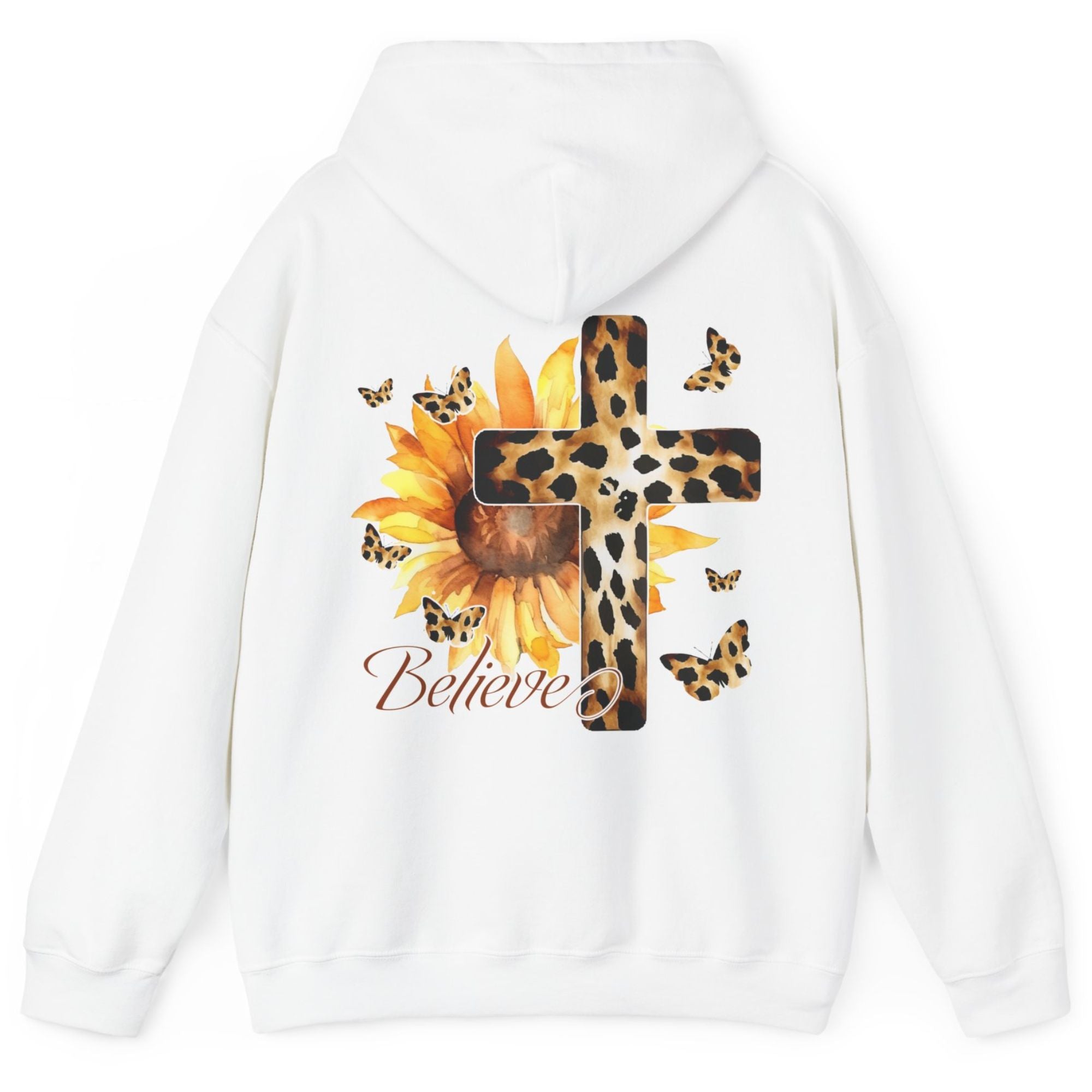 Believe Sunflower Cross Unisex - Fit Hoodie - Jesus Passion Apparel