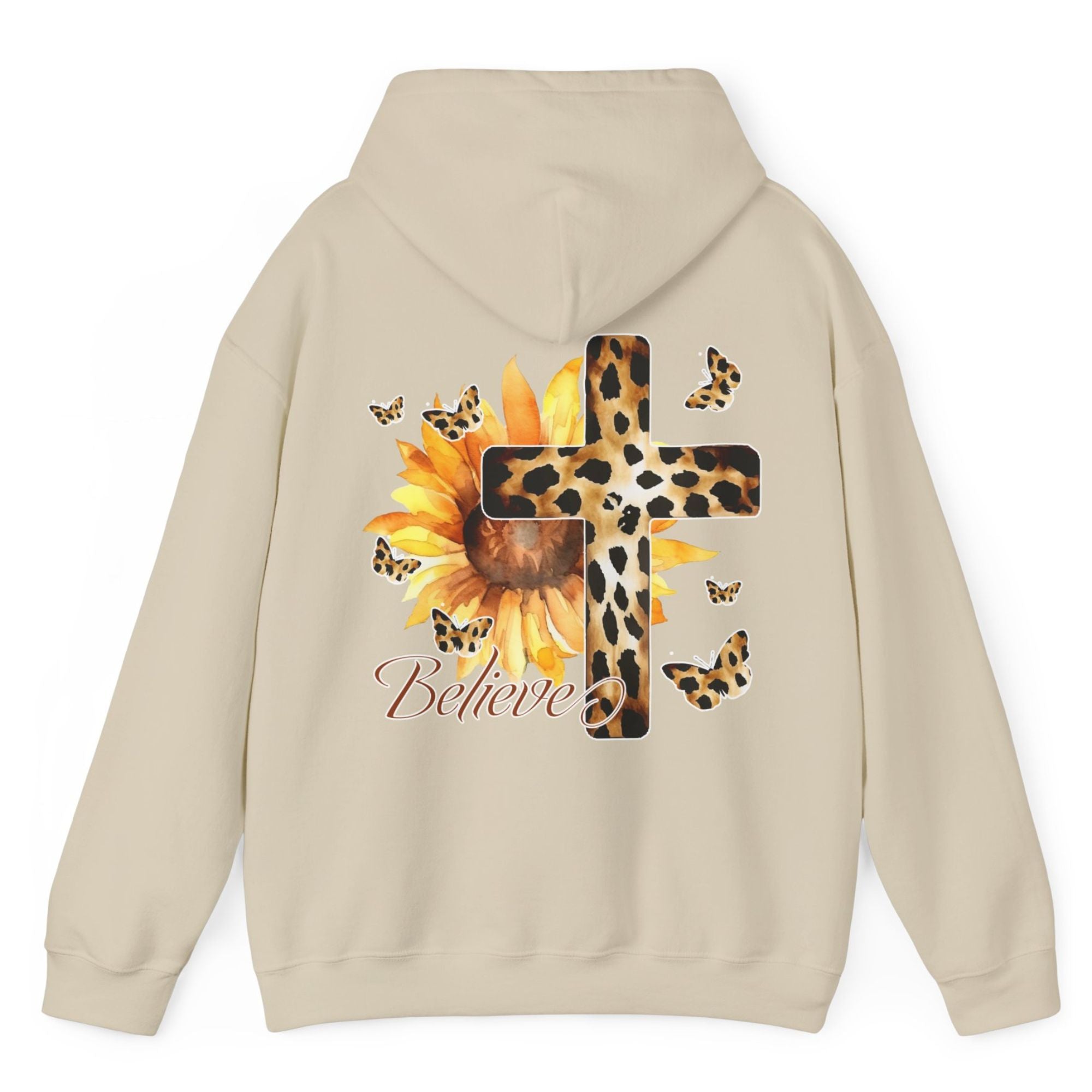 Believe Sunflower Cross Unisex - Fit Hoodie - Jesus Passion Apparel