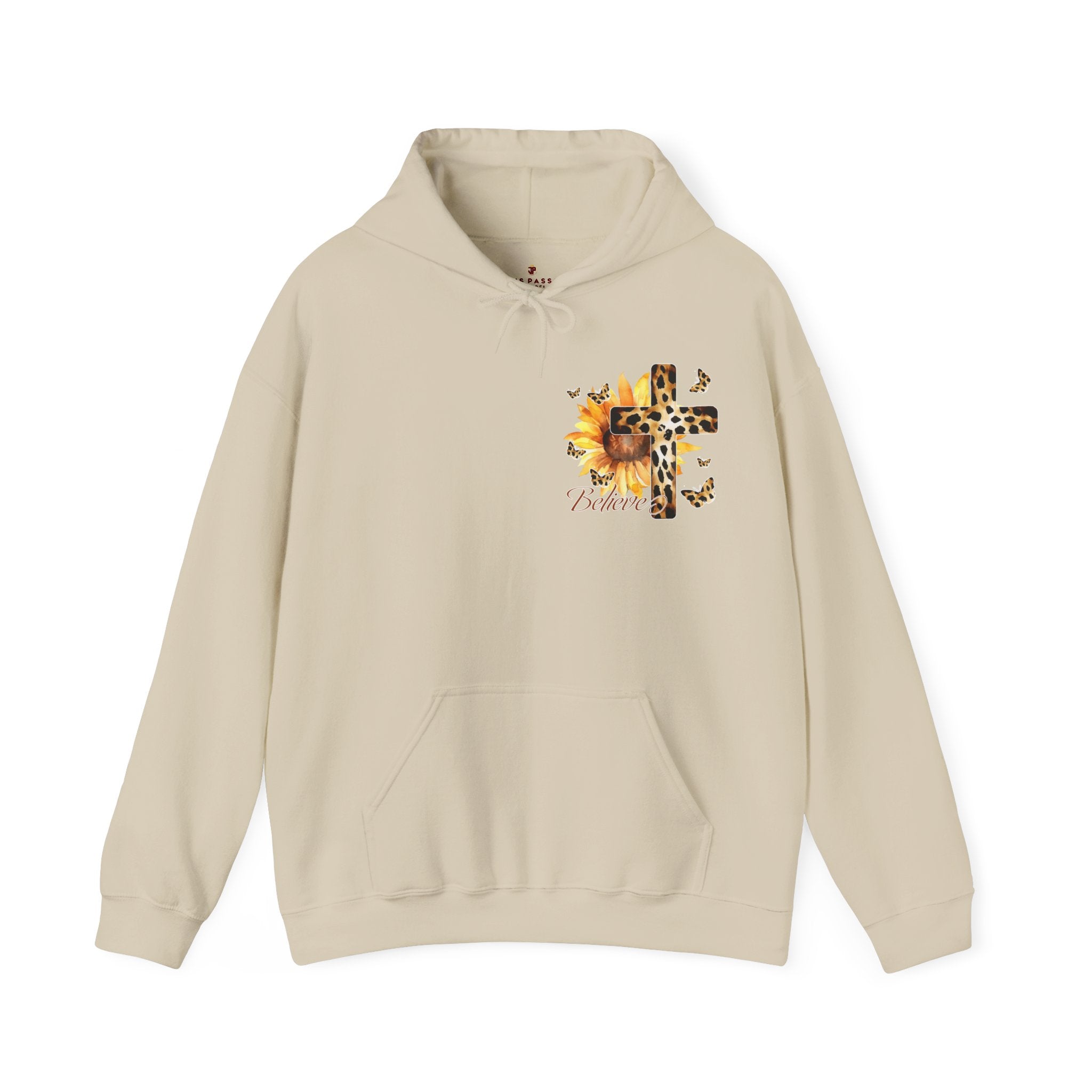 Believe Sunflower Cross Unisex - Fit Hoodie - Jesus Passion Apparel