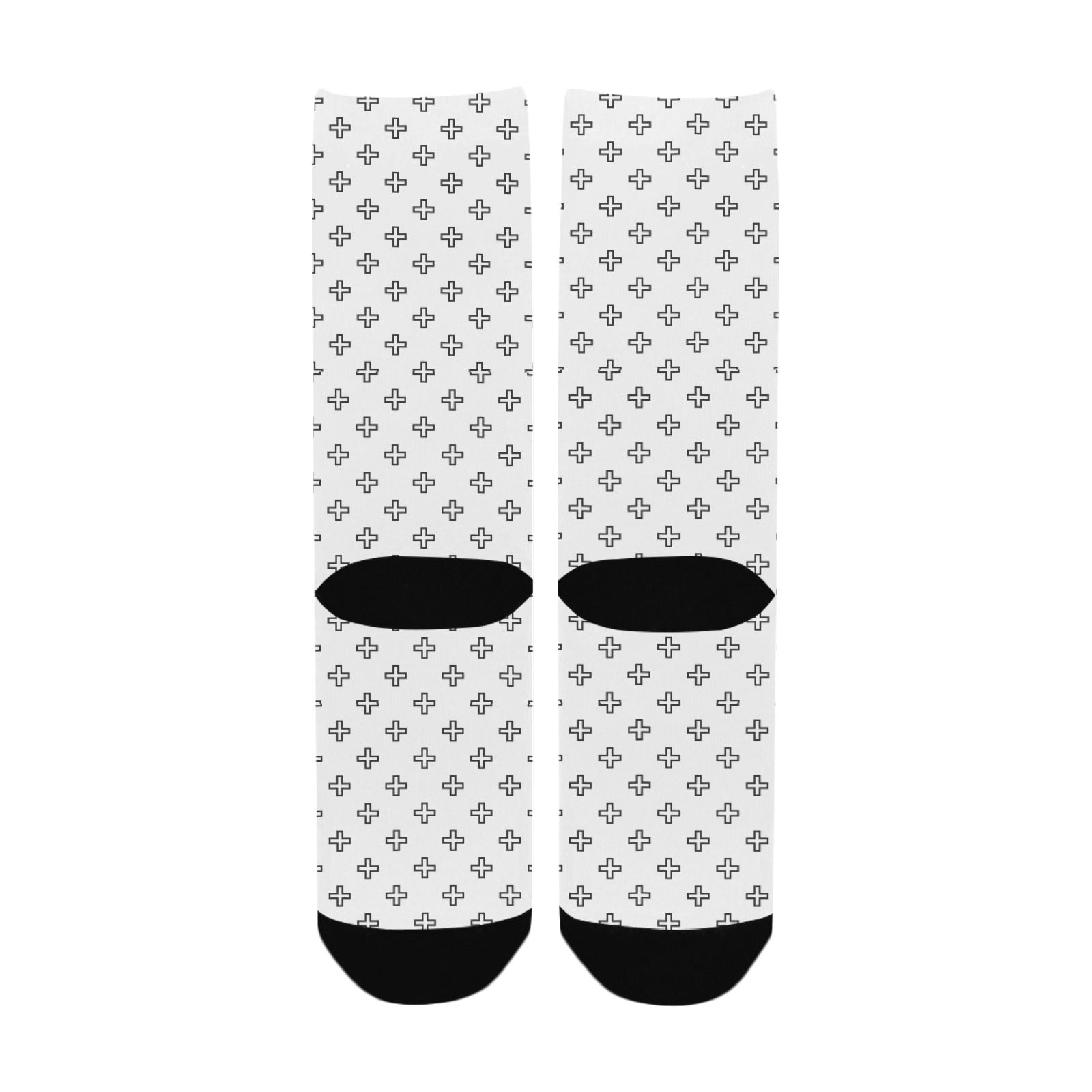 Black and White Crosses Socks for Women - Jesus Passion Apparel