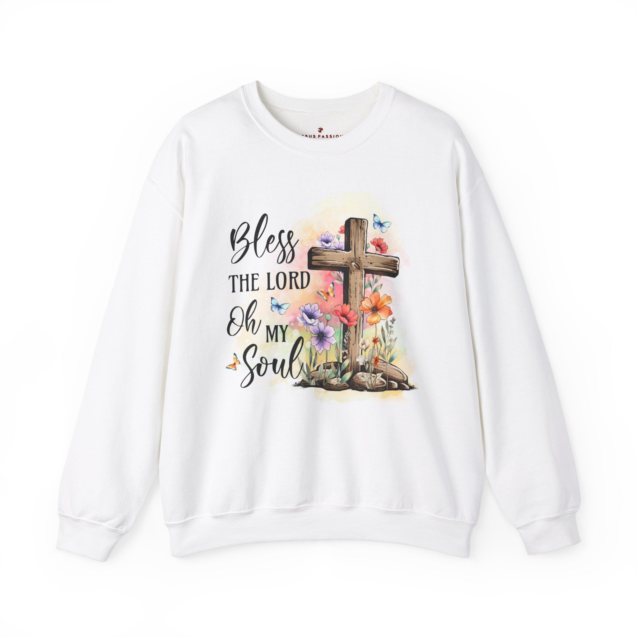 Bless the Lord Oh my Soul Women's Fleece Unisex - Fit Sweatshirt - Light Pink / White - Jesus Passion Apparel