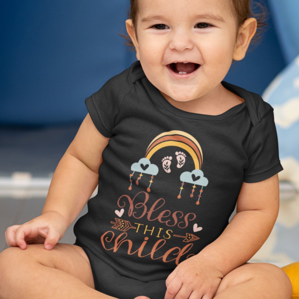 Bless This Baby Rainbow Boho Baby Bodysuit - Jesus Passion Apparel