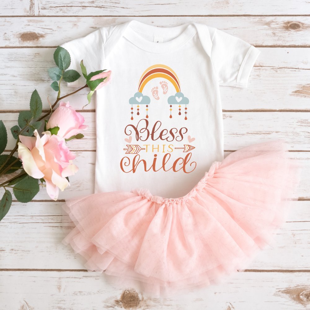 Bless This Baby Rainbow Boho Baby Bodysuit - Jesus Passion Apparel