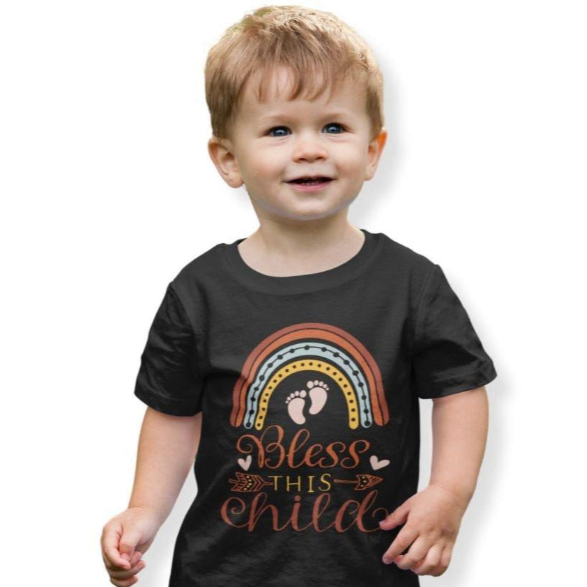 Bless This Child Boho Rainbow Charms Young Toddler Jersey Tee - Jesus Passion Apparel