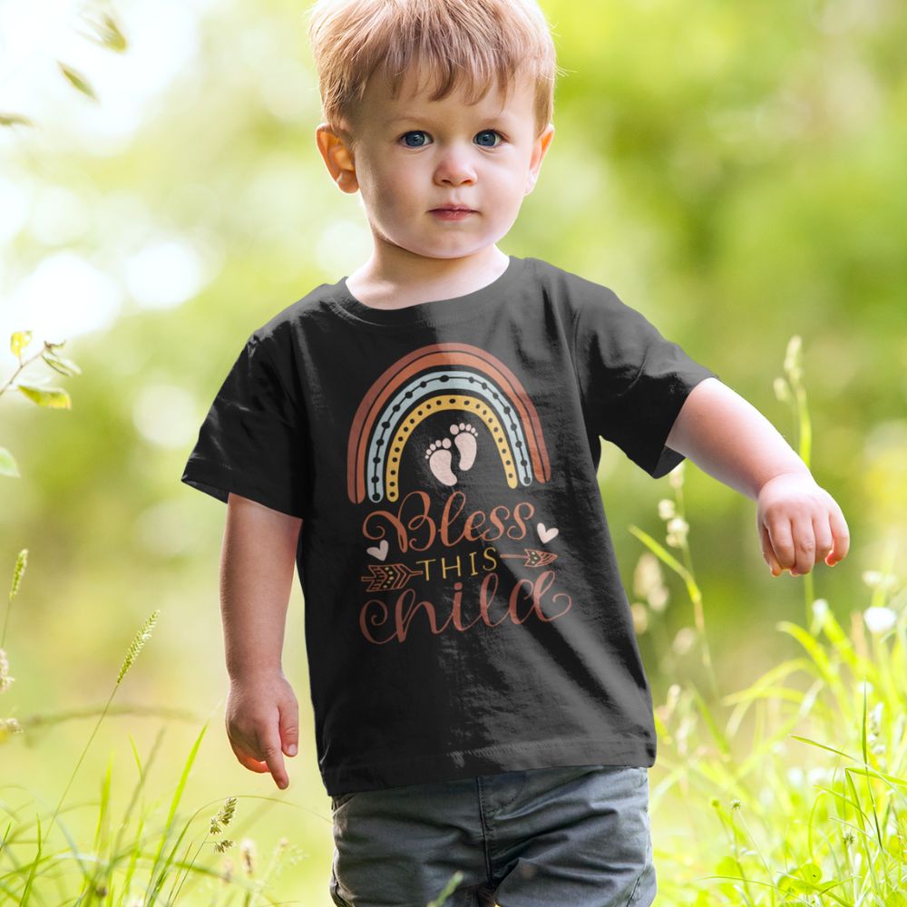 Bless This Child Boho Rainbow Charms Young Toddler Jersey Tee - Jesus Passion Apparel