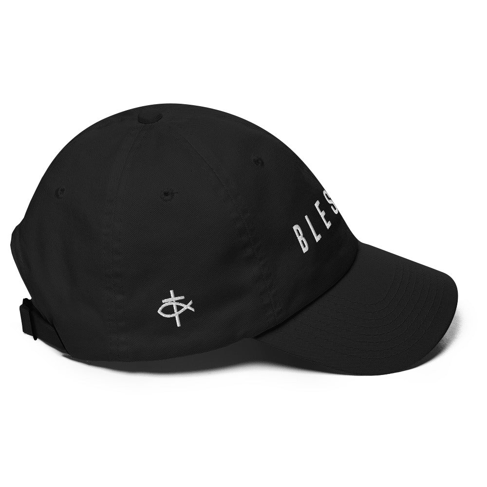 Blessed Classic Dad's Cap with Puff Embroidery & Fish Cross Emblem - Jesus Passion Apparel