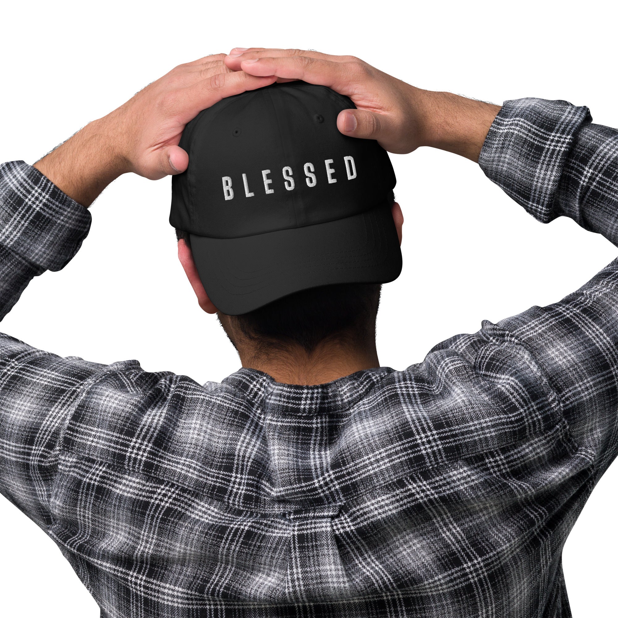 Blessed Classic Dad's Cap with Puff Embroidery & Fish Cross Emblem - Jesus Passion Apparel