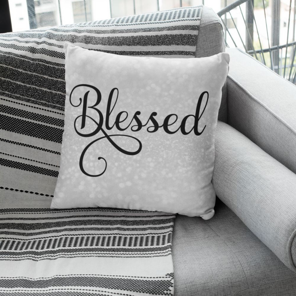 Blessed on Graceful Square Pillows - Jesus Passion Apparel