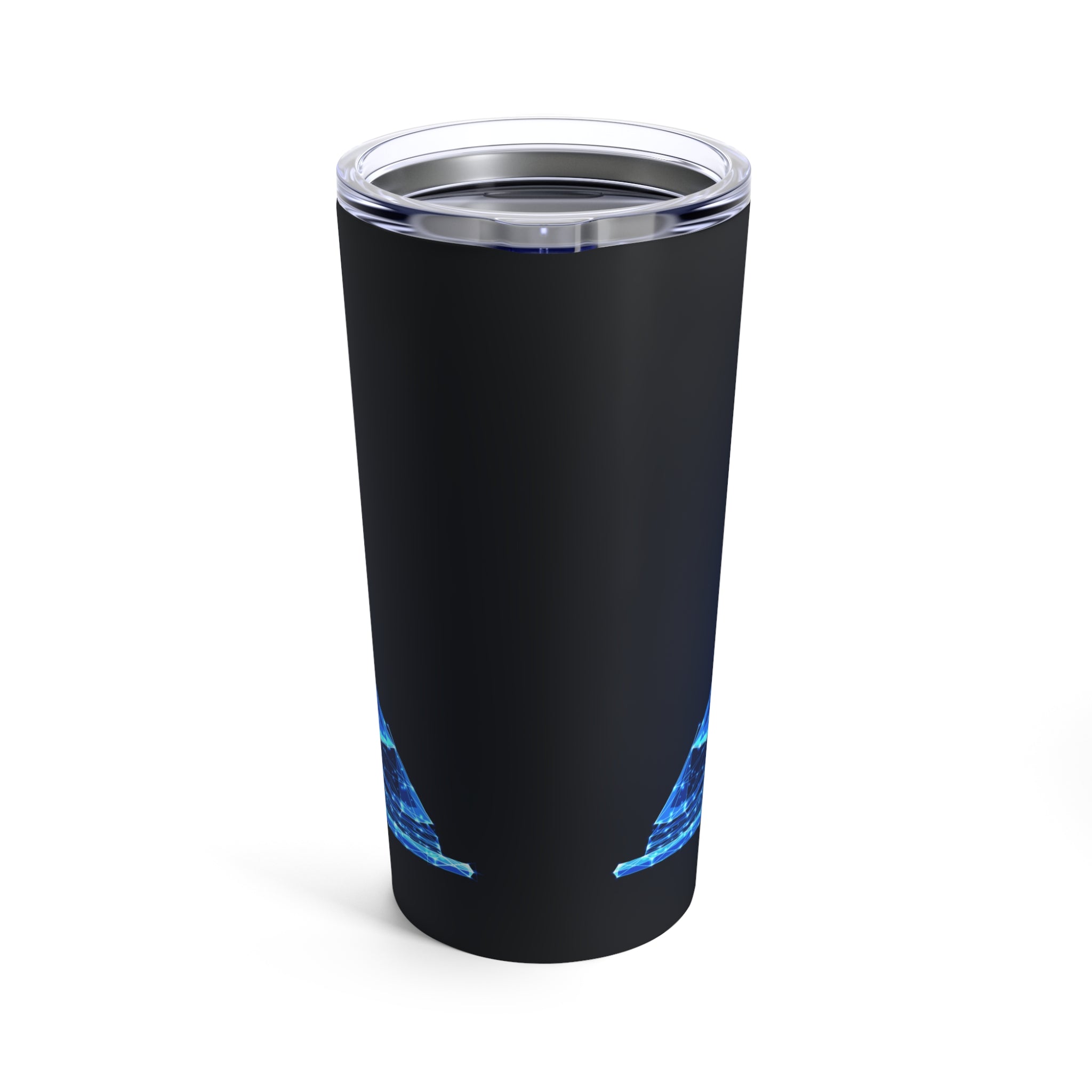 Blue Glow Cross Bible Hot - Cold Tumbler 20 oz with Sip Lid - Jesus Passion Apparel