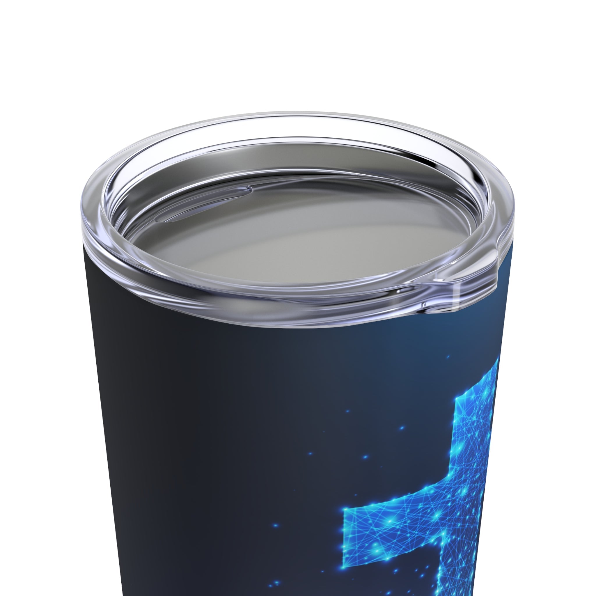 Blue Glow Cross Bible Hot - Cold Tumbler 20 oz with Sip Lid - Jesus Passion Apparel