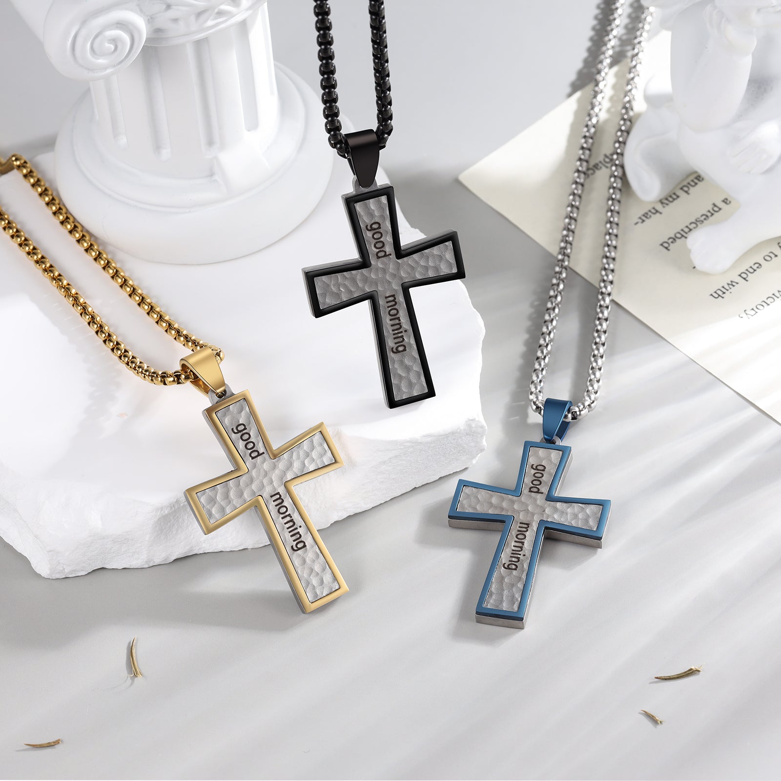 Custom Name Cross Men Necklace Color: Gold Plated Jesus Passion Apparel