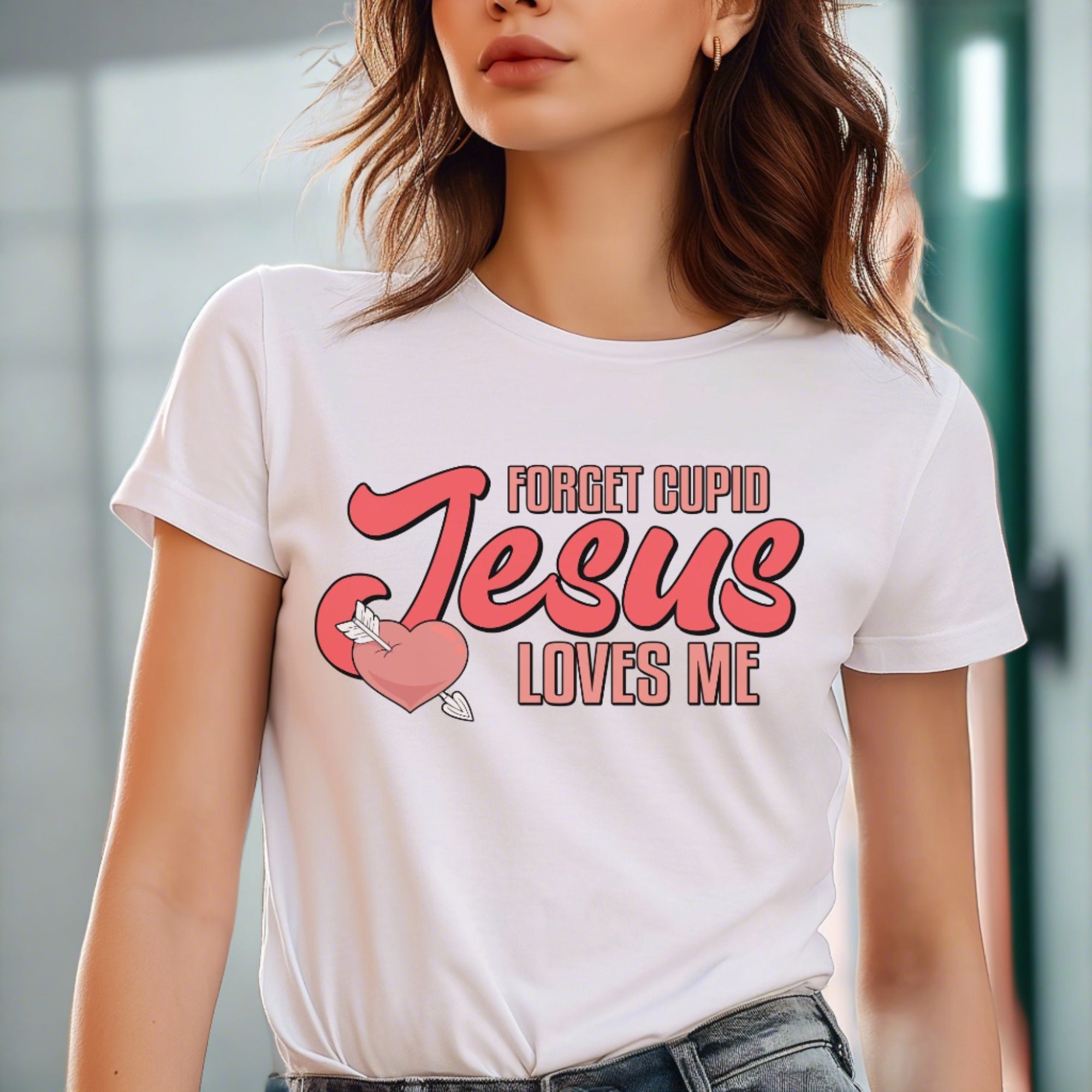 Jesus Loves Me Unisex Jersey Short Sleeve Tee - White Size: XS Color: White Jesus Passion Apparel