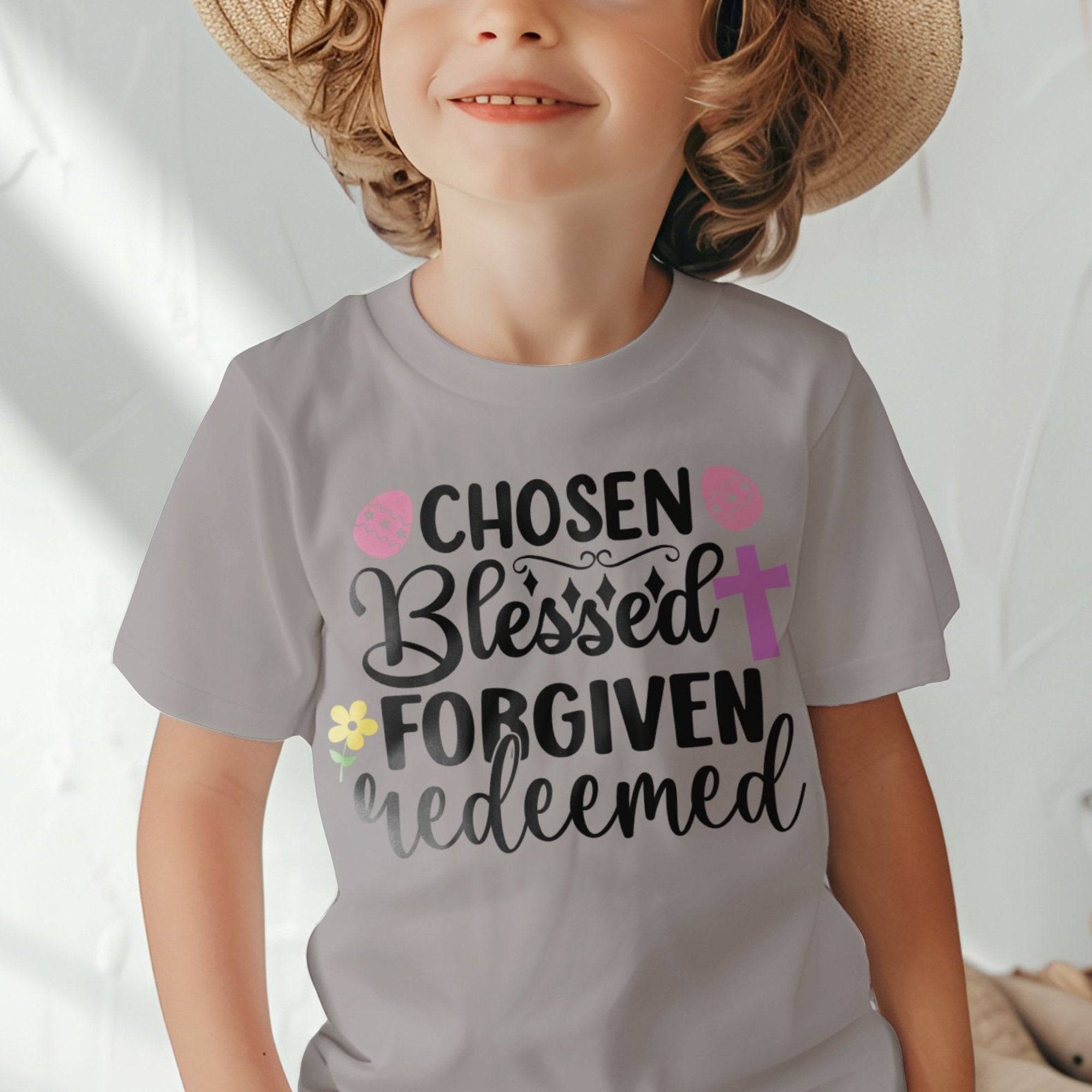 Chosen Blessed Forgiven Redeemed Toddler Short Sleeve Tee - Jesus Passion Apparel