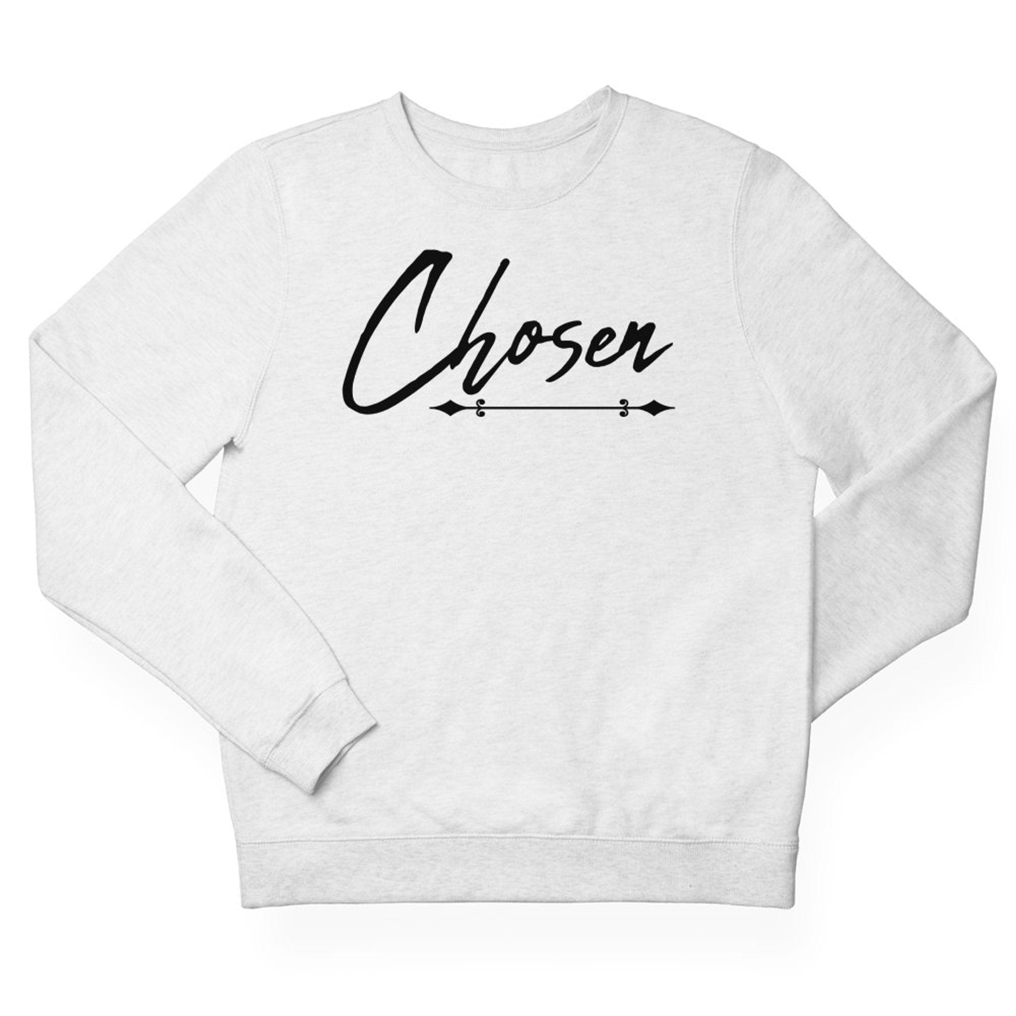 Chosen Men's Fleece Unisex - Fit Sweatshirt - White - Jesus Passion Apparel