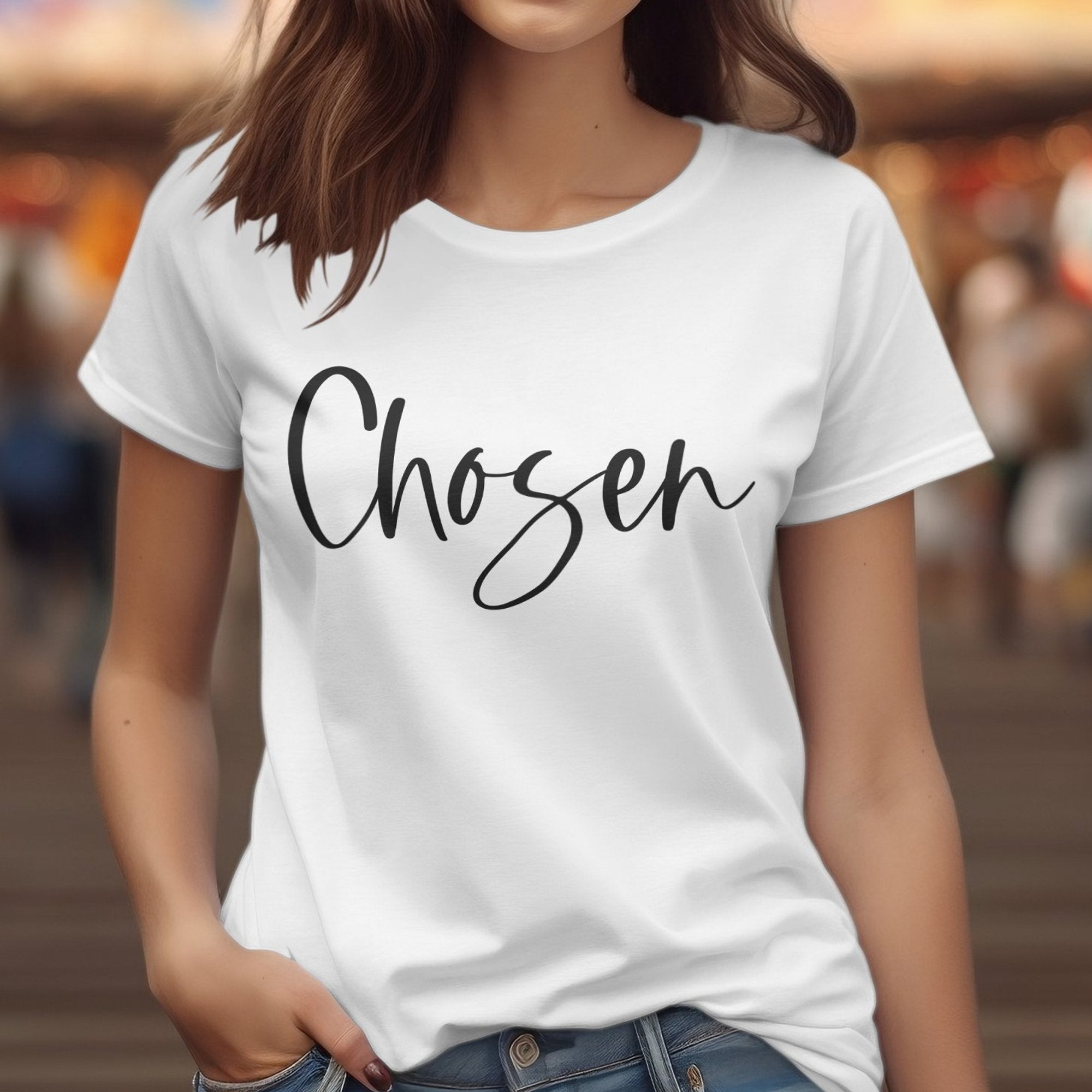 Chosen Unisex Jersey Short Sleeve Tee - Black / White - Jesus Passion Apparel