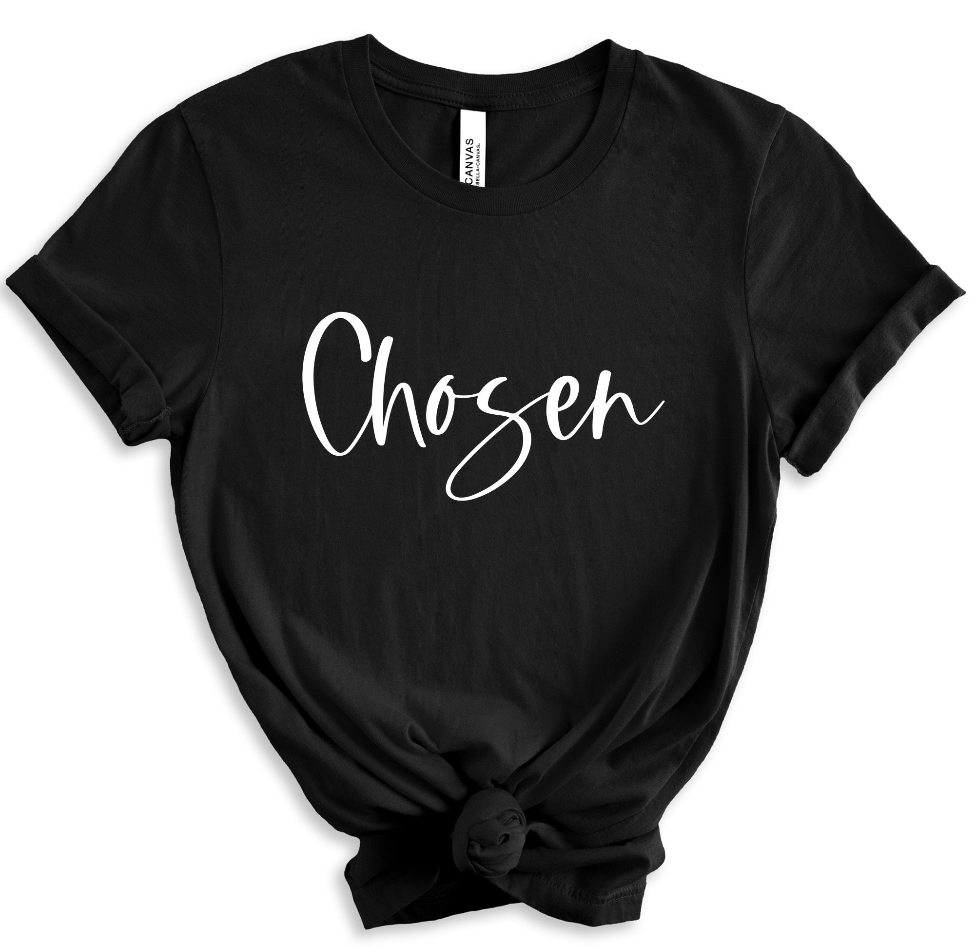 Chosen Unisex Jersey Short Sleeve Tee - Black / White - Jesus Passion Apparel