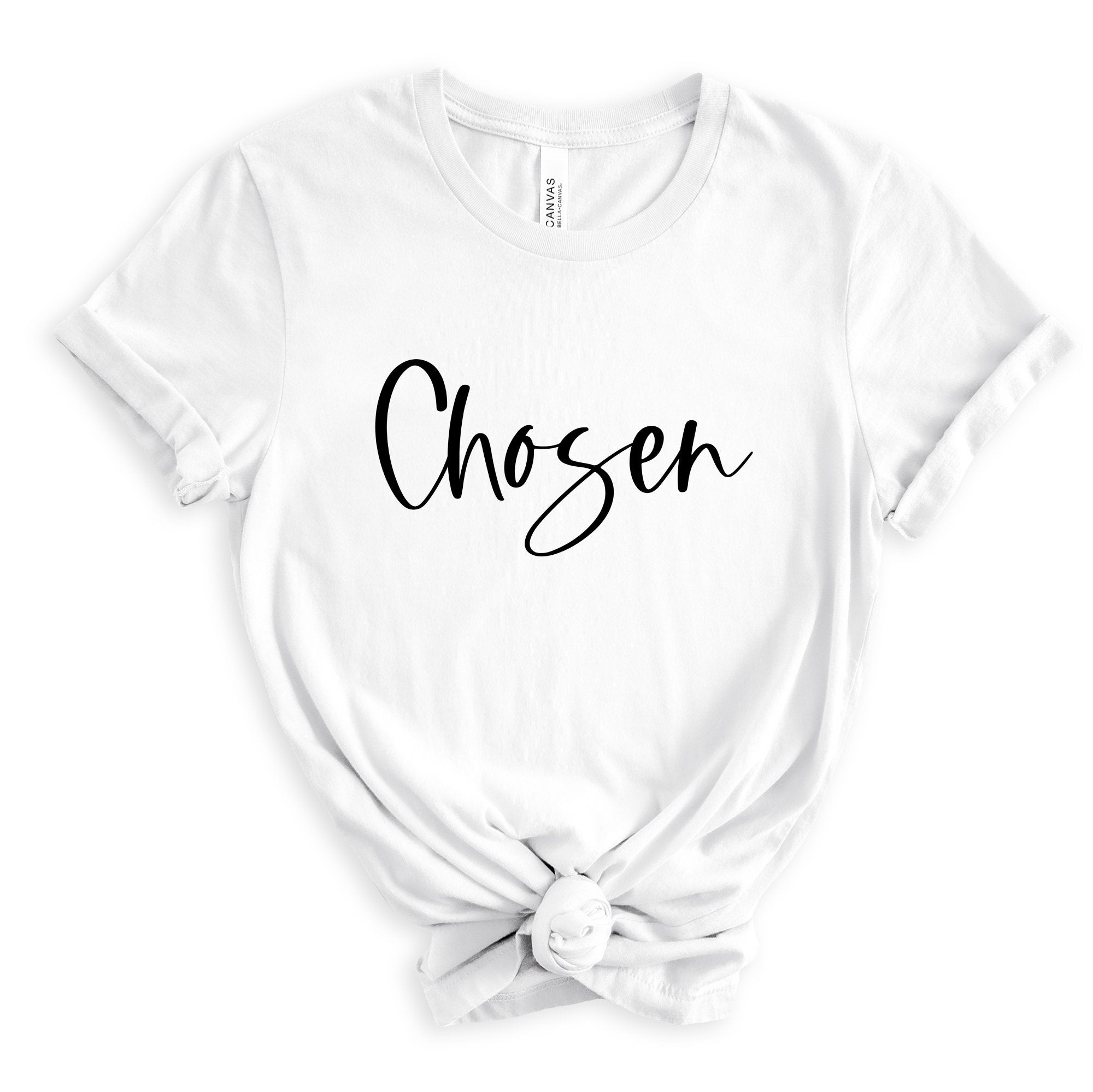 Chosen Unisex Jersey Short Sleeve Tee - Black / White - Jesus Passion Apparel