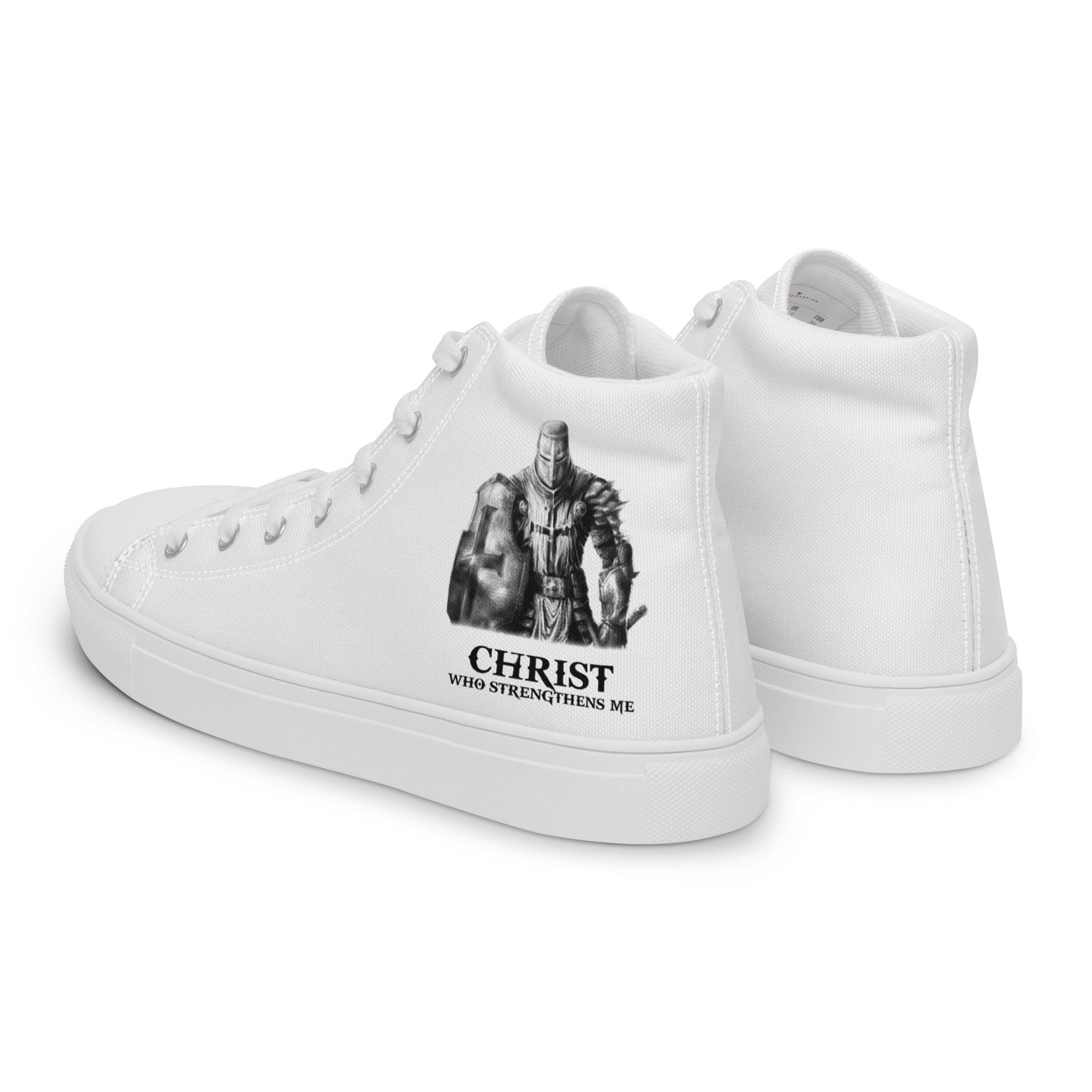 Christ Who Strengthens Me Men’s High Top Canvas Shoes - Jesus Passion Apparel