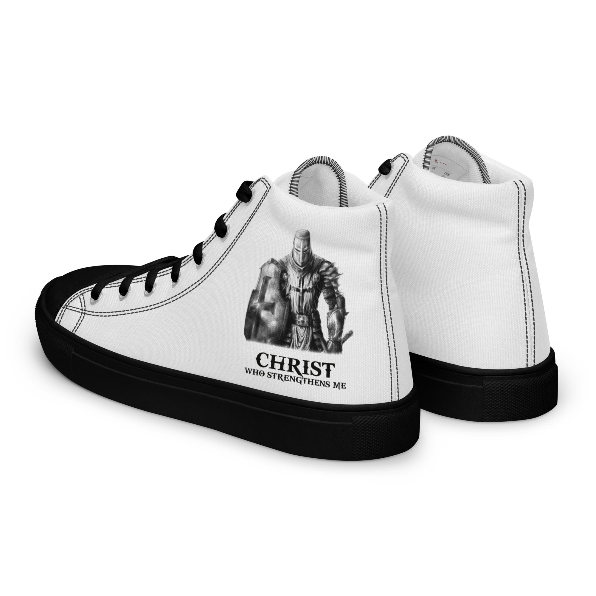 Christ Who Strengthens Me Men’s High Top Canvas Shoes - Jesus Passion Apparel