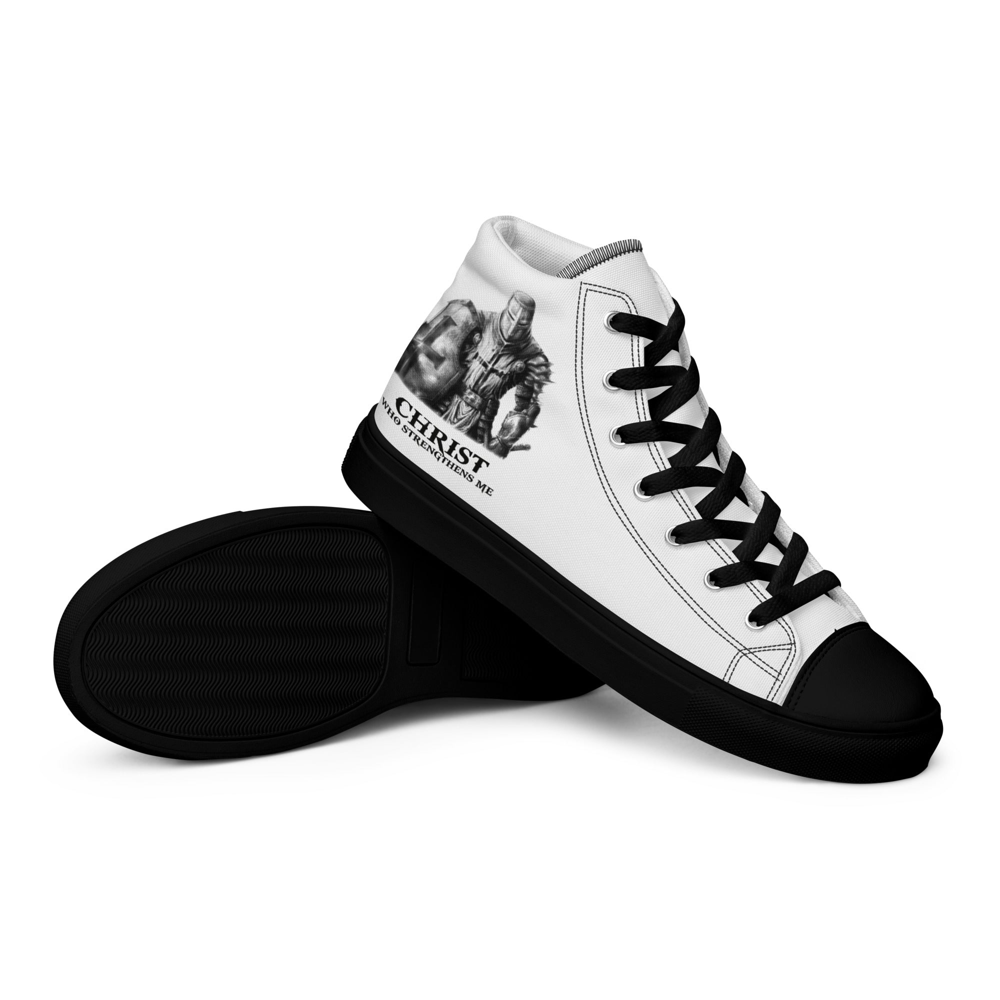 Christ Who Strengthens Me Women’s High Top Canvas Shoes - Jesus Passion Apparel