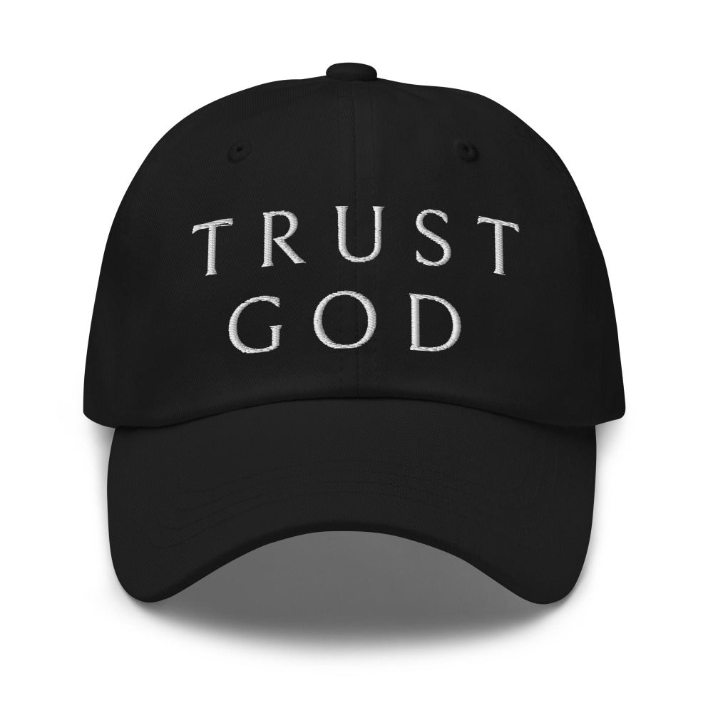 Trust God Style Classic Dad's Cap - Black with White Embroidery Jesus Passion Apparel