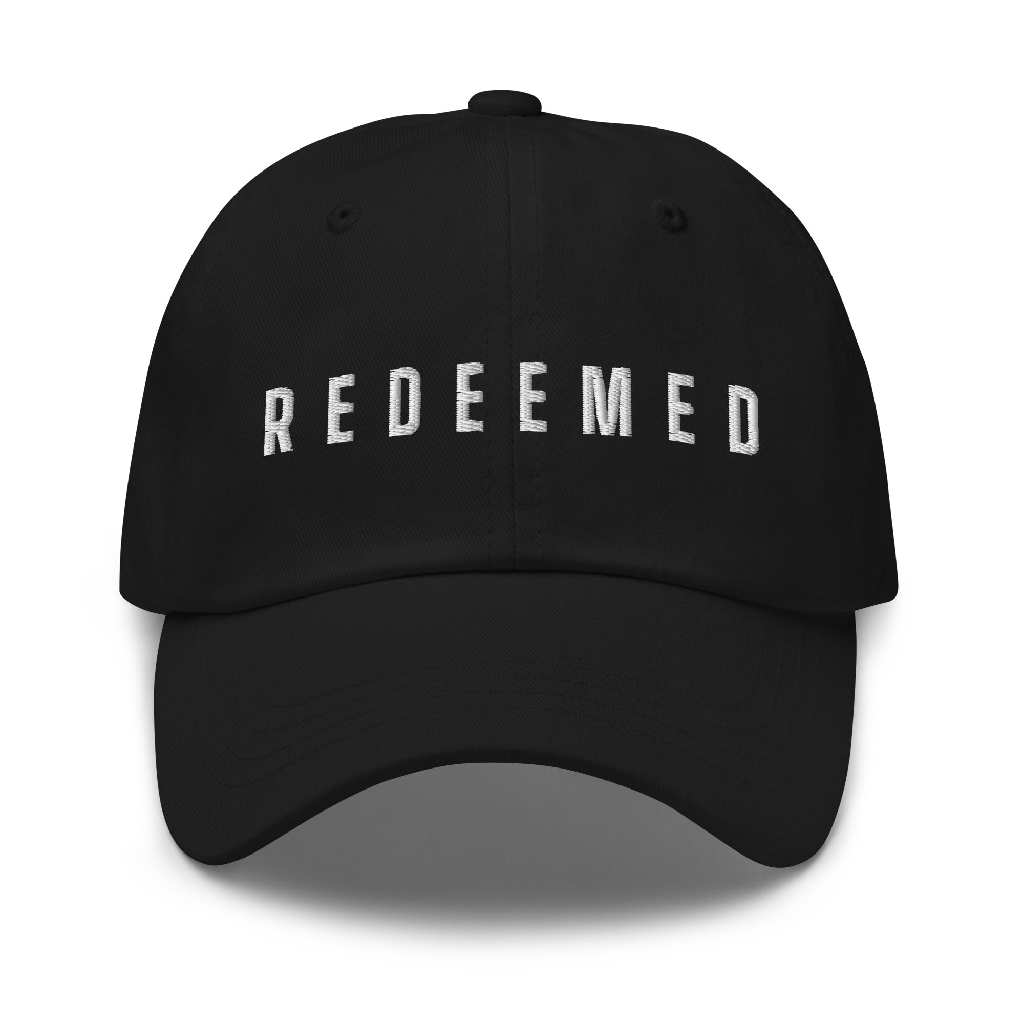 Redeemed Classic Dad's Cap with Puff Embroidery & Fish Cross Emblem Jesus Passion Apparel