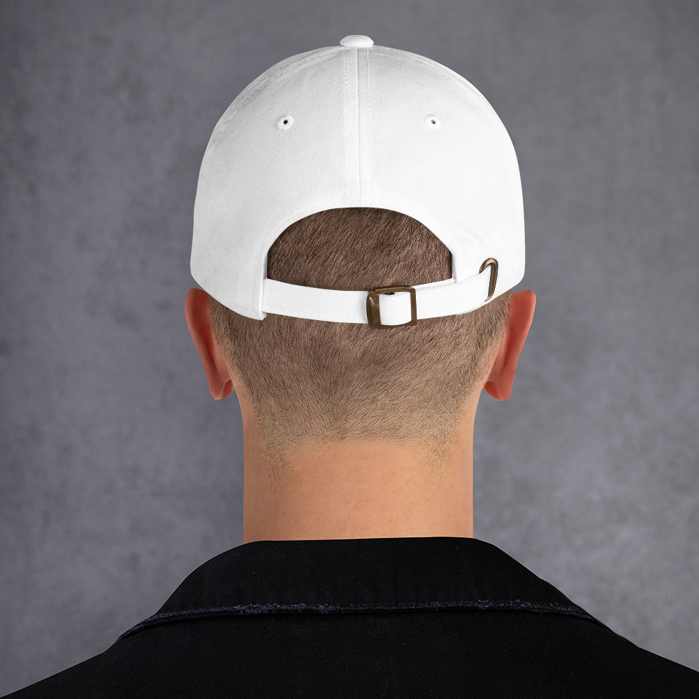 Faith and Cross Classic Dad's Cap - White with Black Embroidery Jesus Passion Apparel