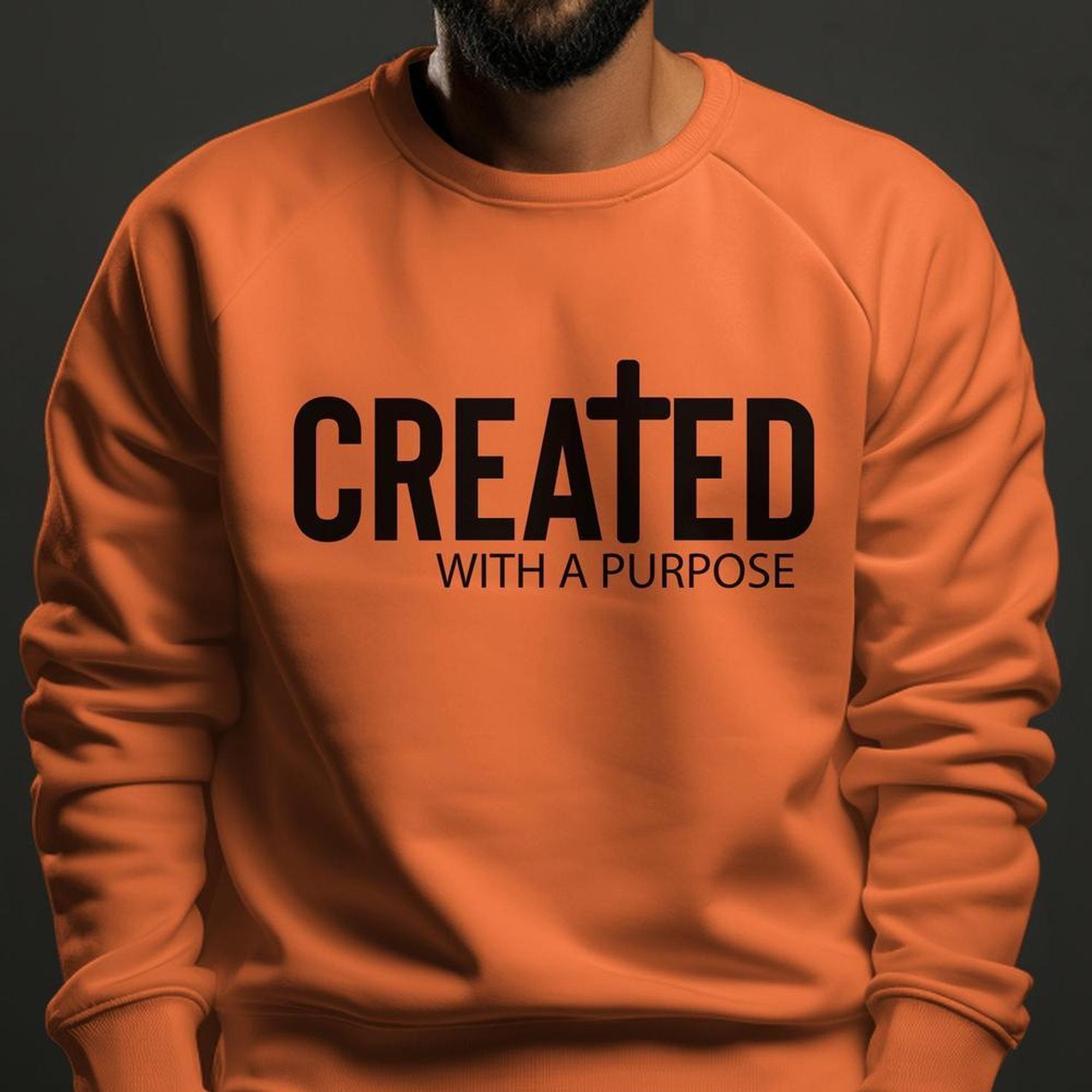 Created with a Purpose Men's Fleece Unisex Sweatshirt - Jesus Passion Apparel