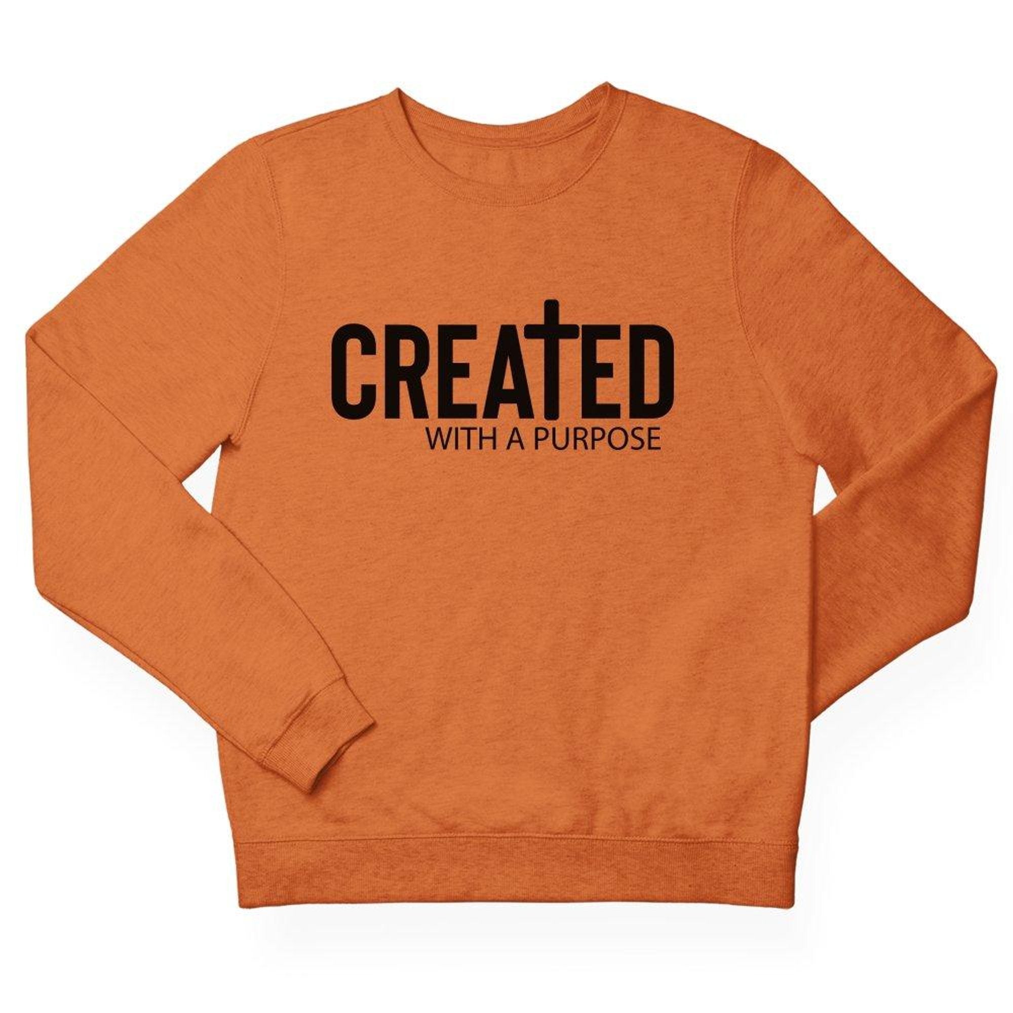 Created with a Purpose Men's Fleece Unisex Sweatshirt - Jesus Passion Apparel