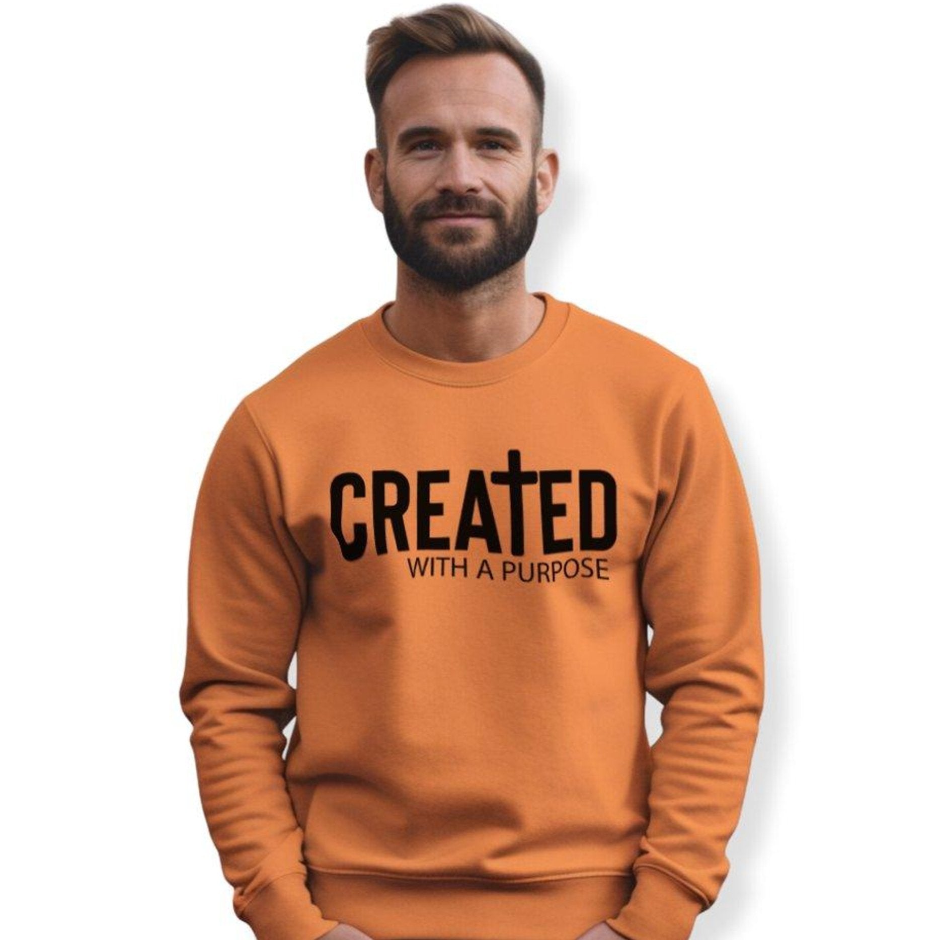 Created with a Purpose Men's Fleece Unisex Sweatshirt - Jesus Passion Apparel