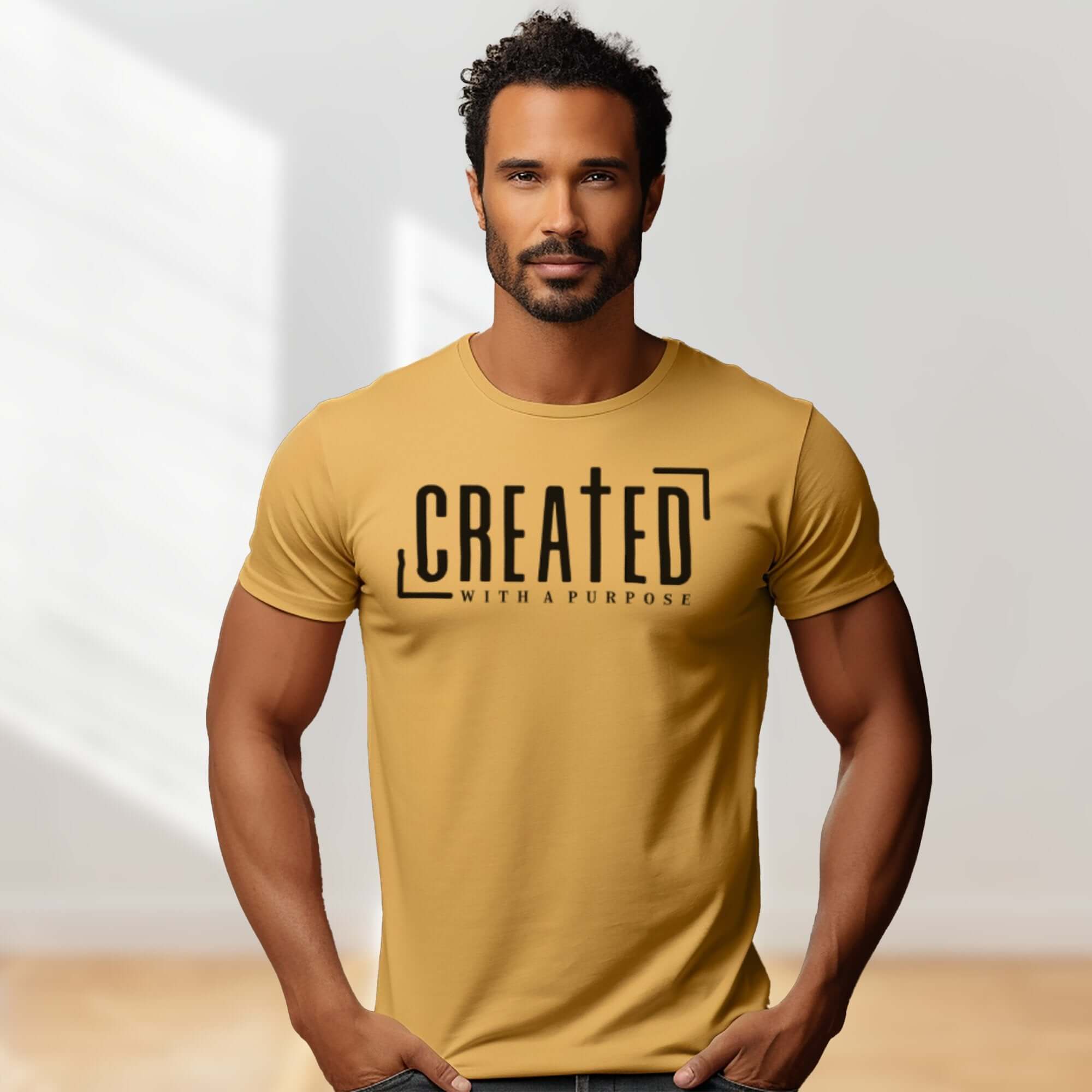 Created with a Purpose Men's Jersey Short Sleeve Tee - Jesus Passion Apparel