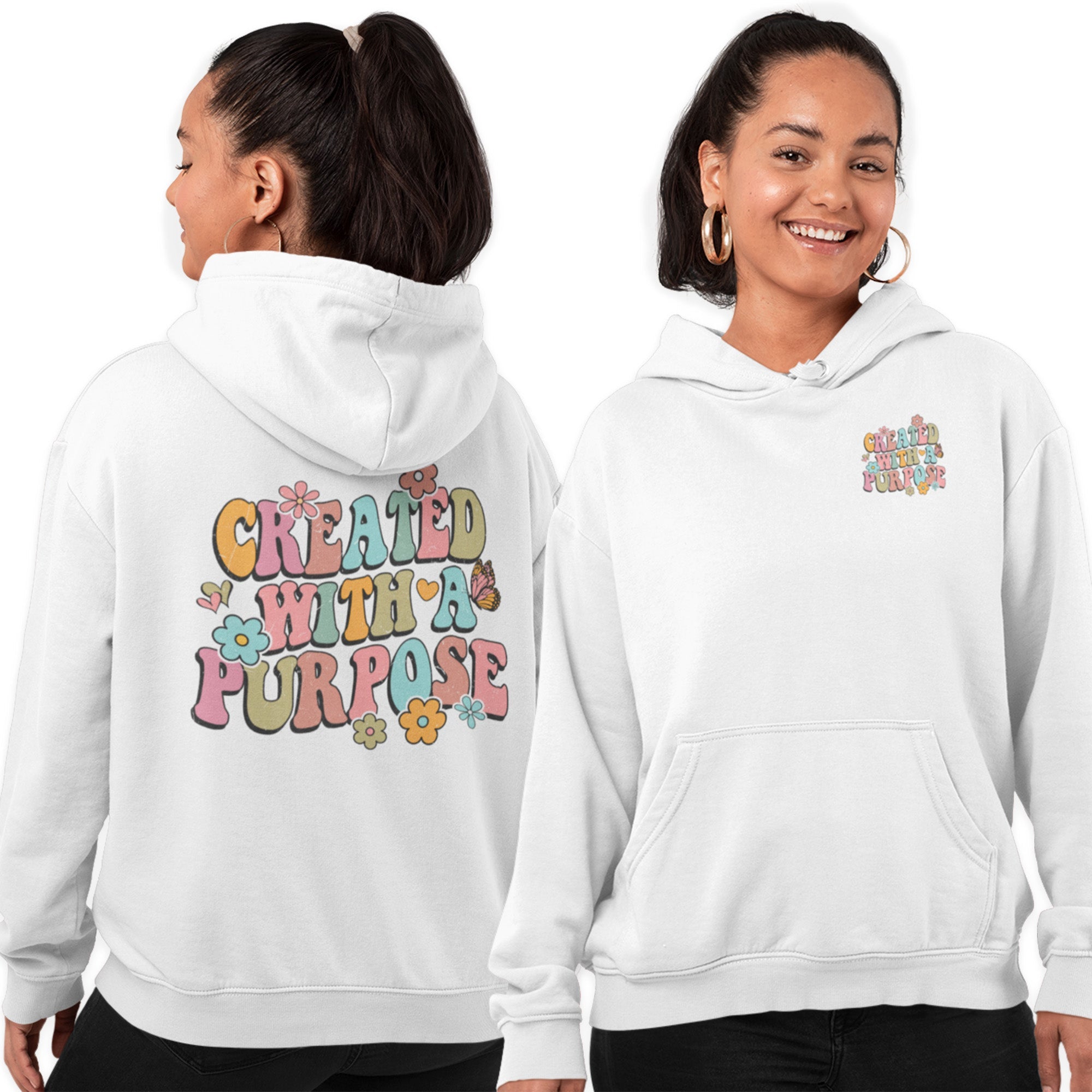 Created with a Purpose Retro - Inspired Unisex - Fit Heavy Blend Hoodie - Jesus Passion Apparel